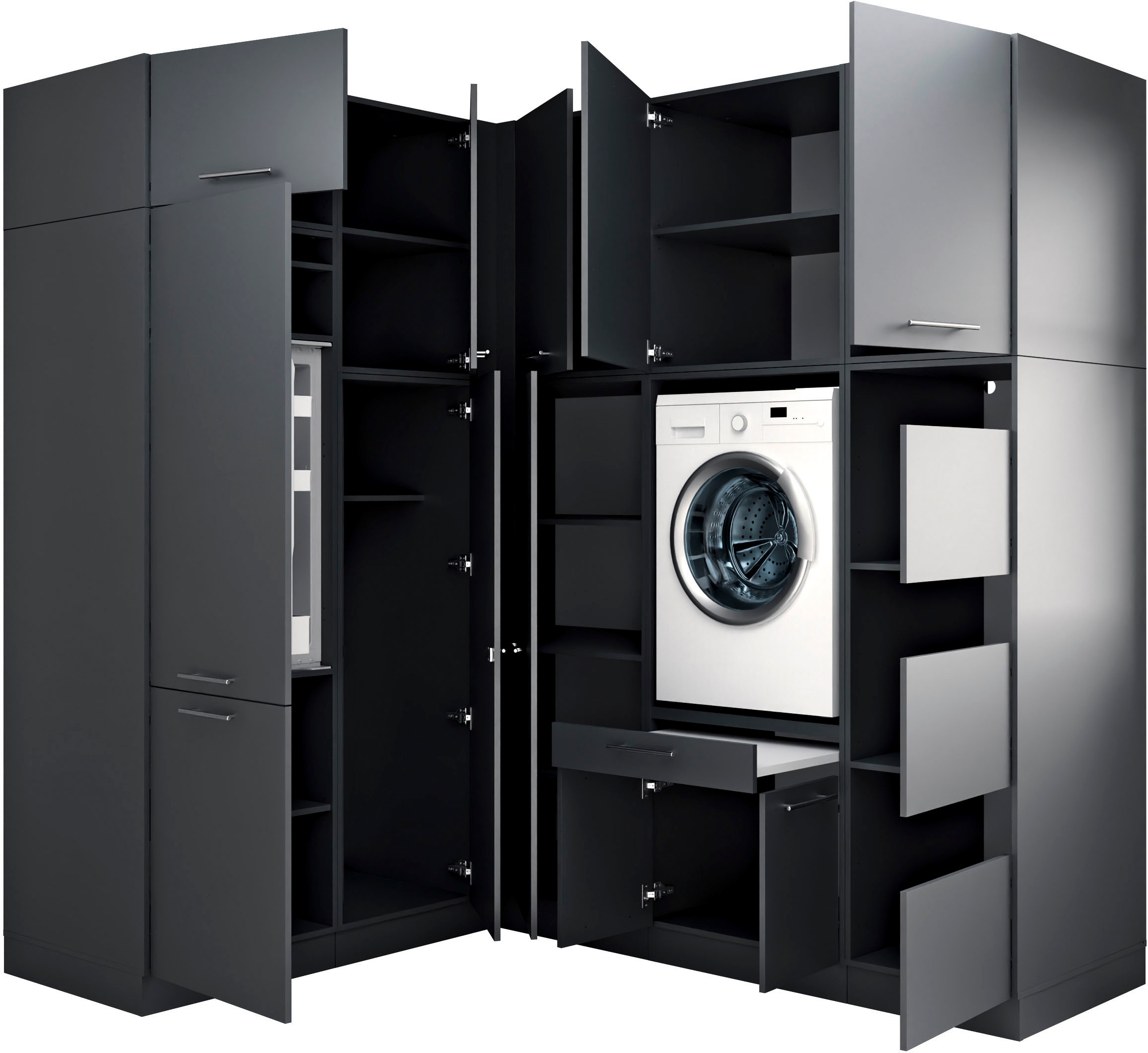Laundreezy »Laundreezy, 10-tlg. Mehrzweckschrank-Set B/H/T 218/238/68 cm« 10 Stk. tlg.
