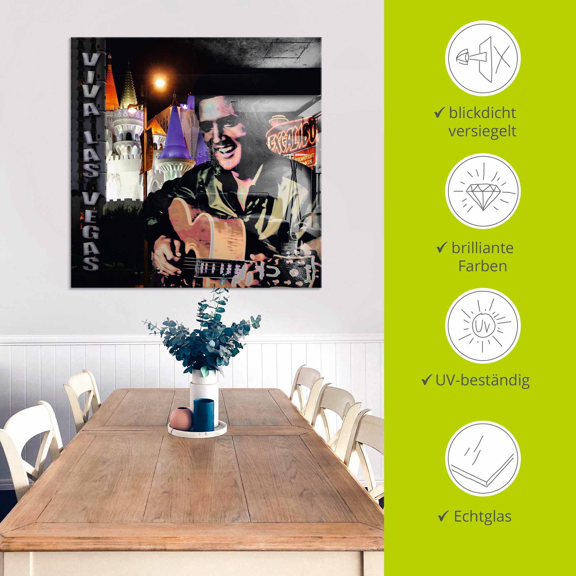 Artland Glasbild »Elvis Presley« Bilder von berühmten Musikern 1 Stk. tlg. in verschiedenen Größen