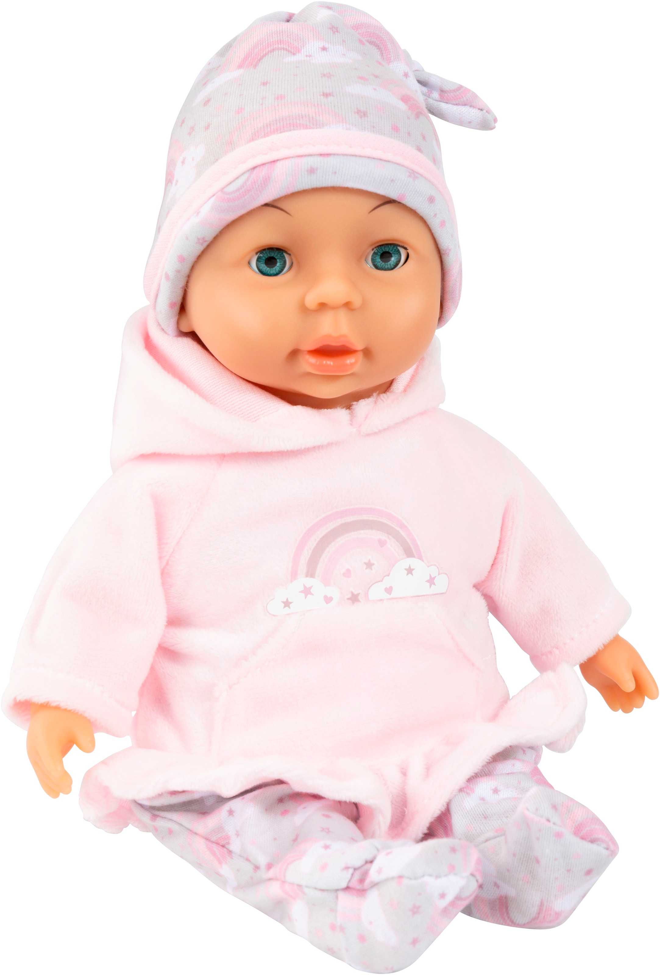 Bayer Babypuppe »My First Baby, Regenbogen-Outfit«, mit Schlafaugen