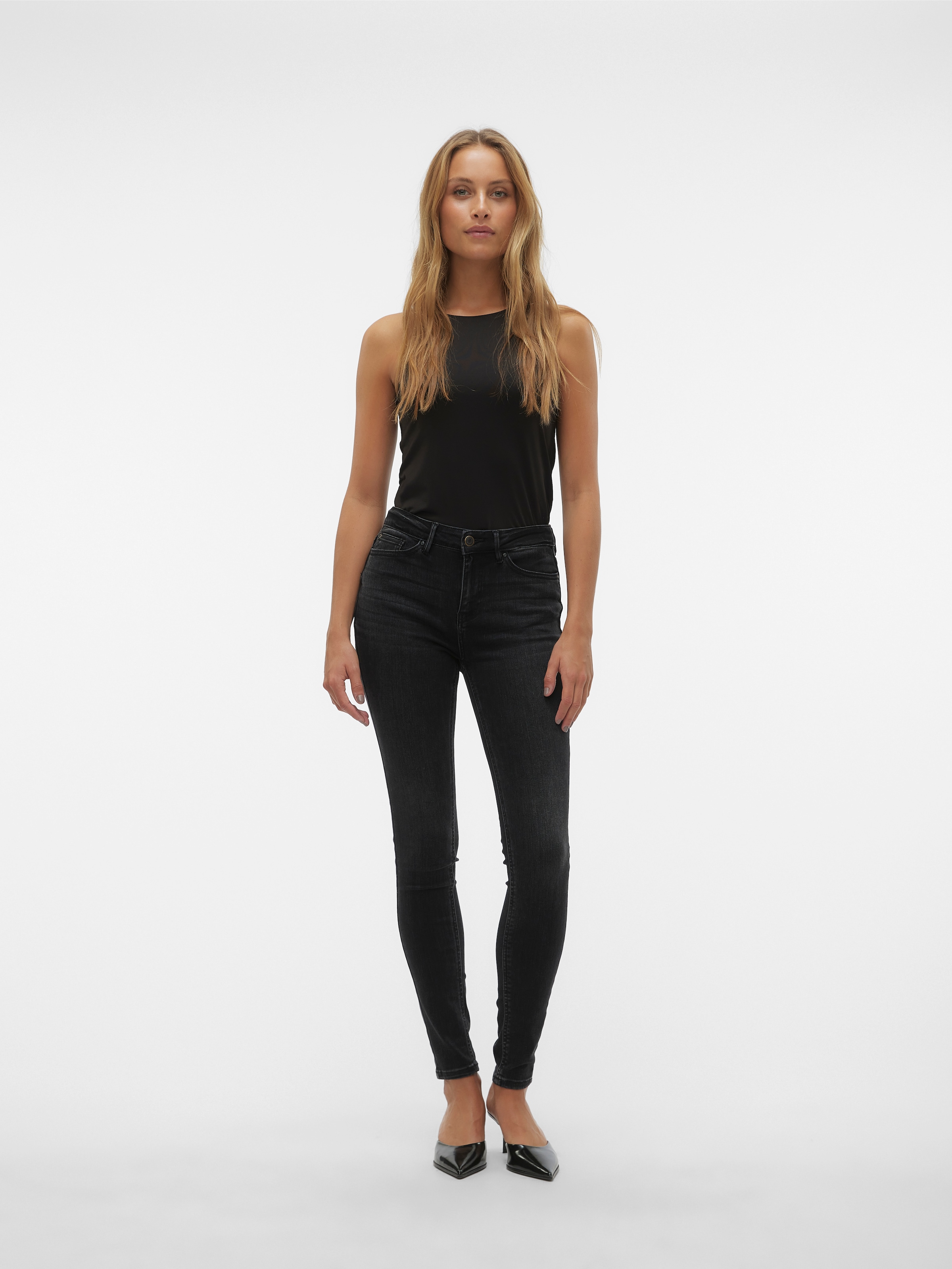 Vero Moda Skinny-fit-Jeans »VMFLASH MR SKINNY JEANS LI111 NOOS« Baumwollmischung mit Stretch, regular waist, skinny fit