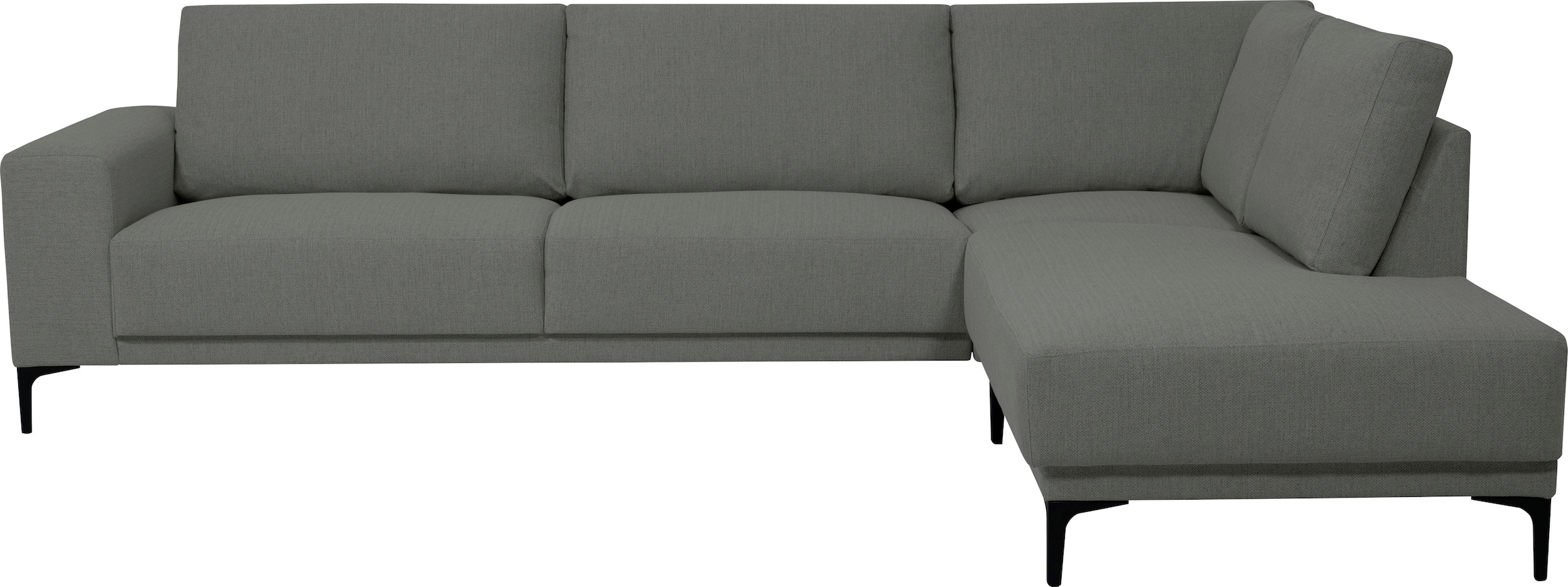 OTTO home Ecksofa »Xander, L-Form,« Breite 289 cm, Webstoff, Soft-Touch Chenille, schwarze Metallfüße