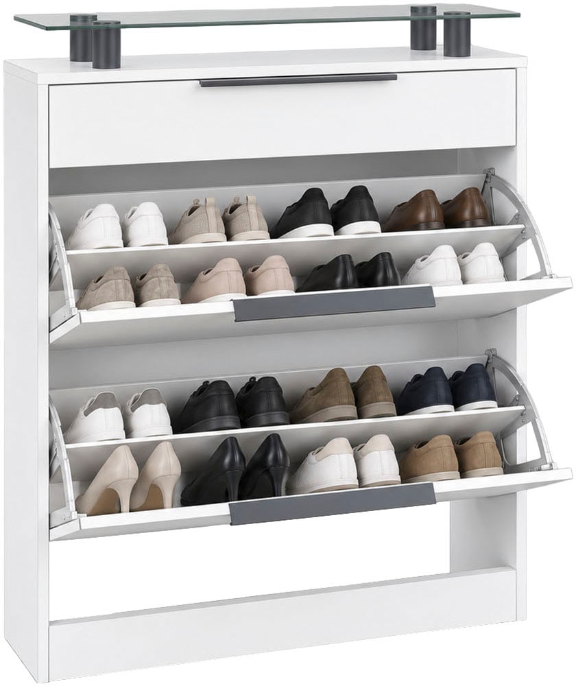borchardt Möbel Schuhschrank »Tom, Schuhkipper mit Glasablage und Metallgriffen« stehend