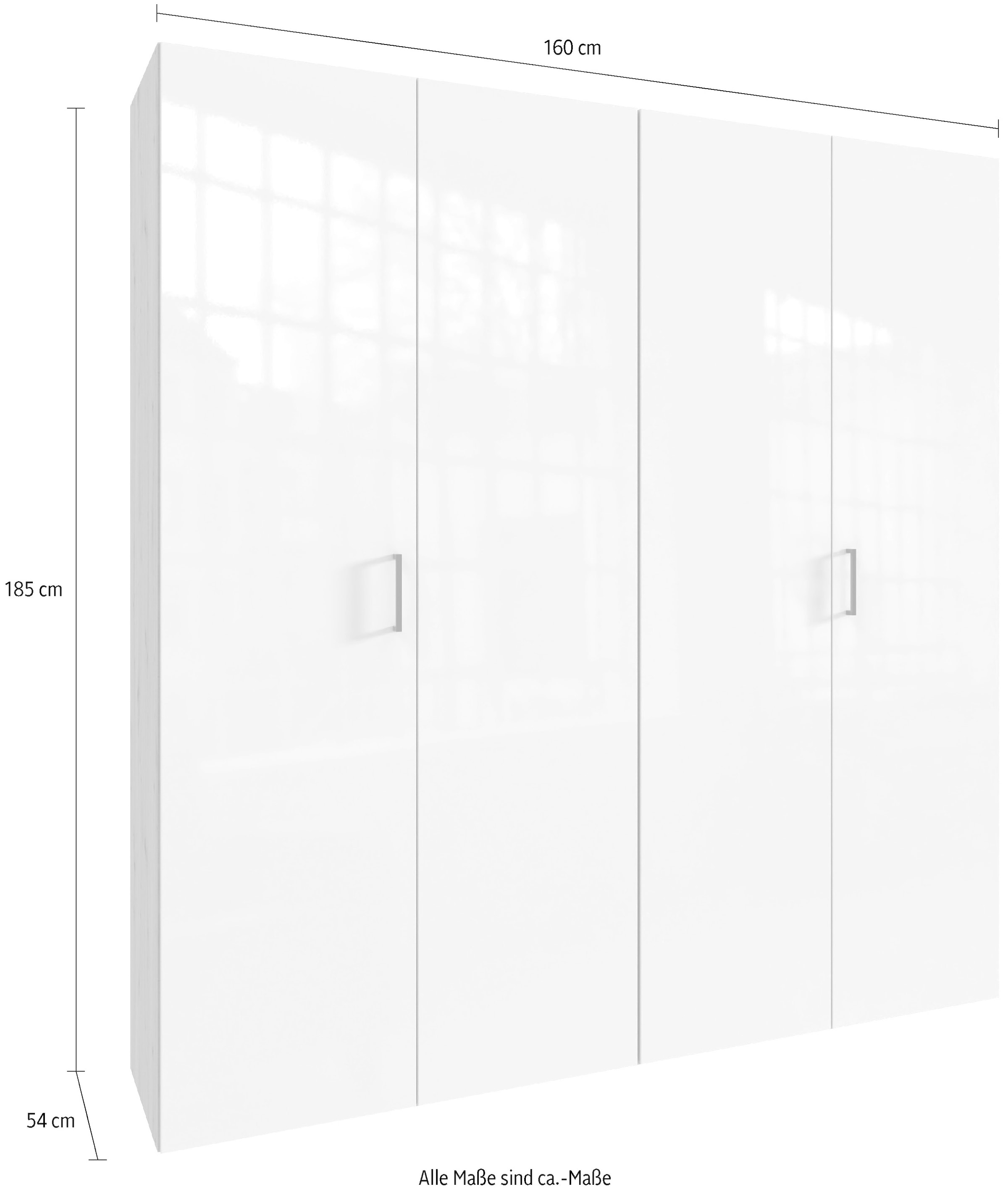 Wimex Kleiderschrank »Mugano, in vielen Breiten, 208 oder 236cm hoch, Made in Germany«, (mit langen oder kurzen Griffen aus Metall), wahlweise mit oder ohne Spiegel, mit Schubladen