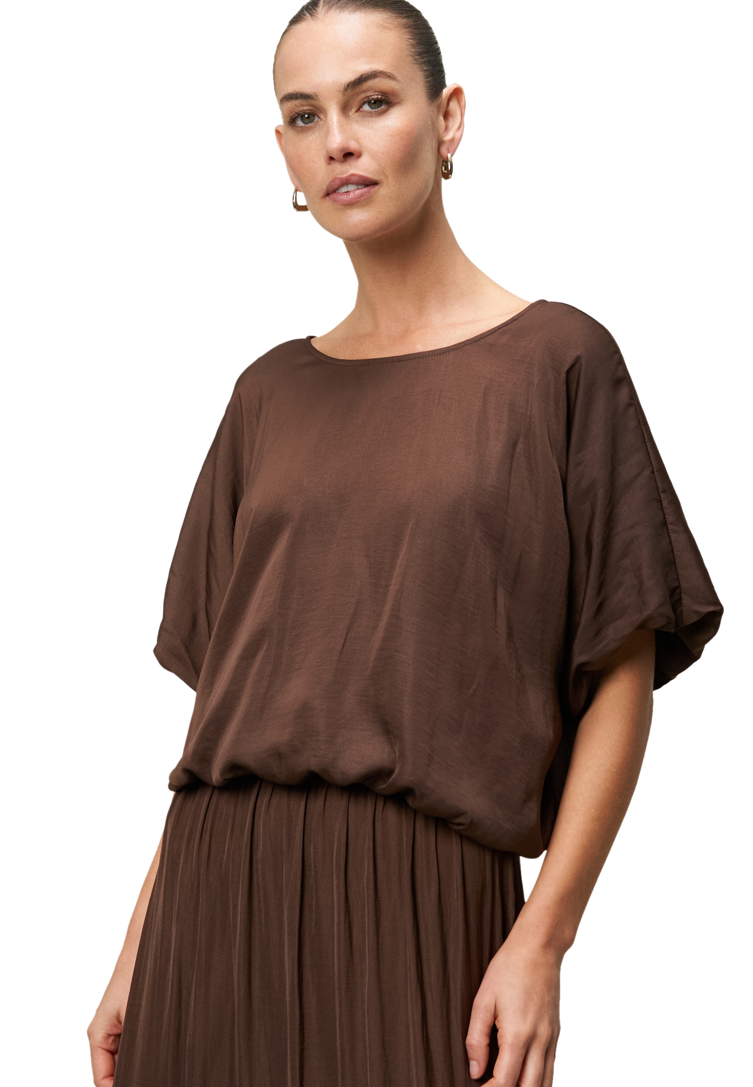 Zero Satinbluse »Satinbluse mit Ballonärmeln«