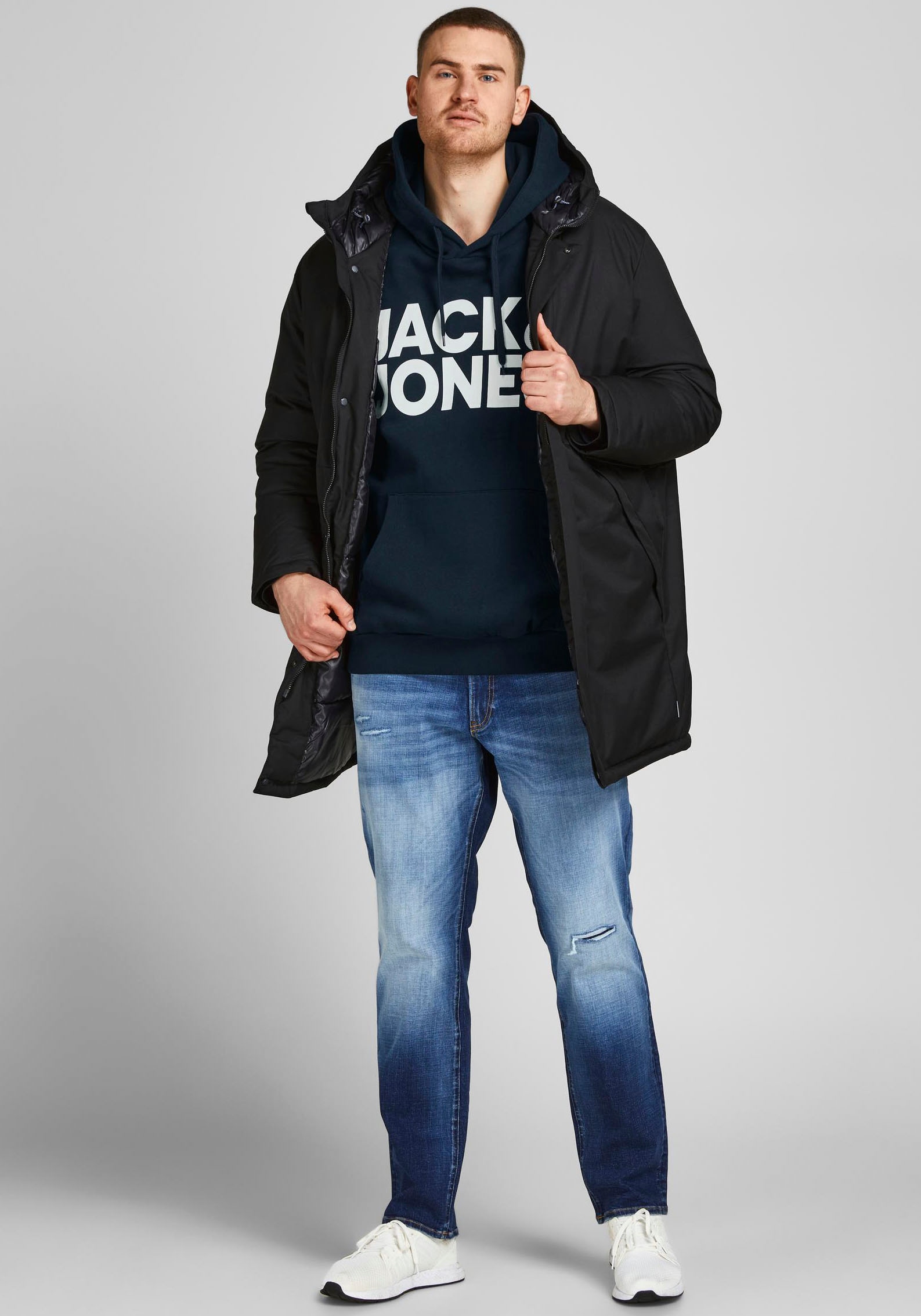 Jack & Jones PlusSize Kapuzensweatshirt »CORP LOGO SWEAT HOOD«, Bis Größe 6XL