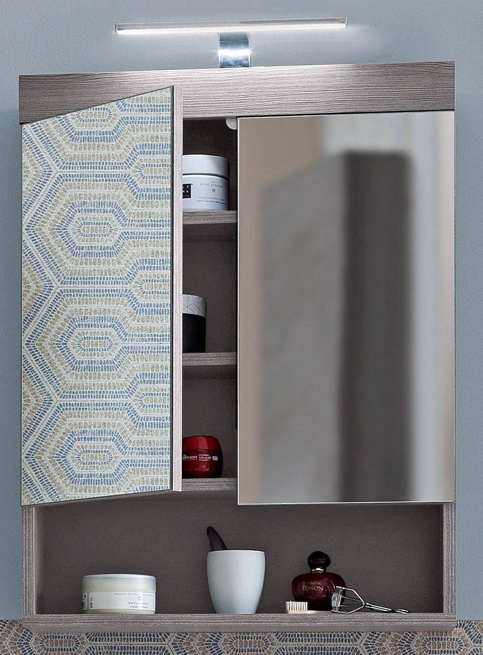 welltime Spiegelschrank »Royan«, Badezimmerspiegel mit offenem Fach - Maße (B/T/H) 58/18/75 cm