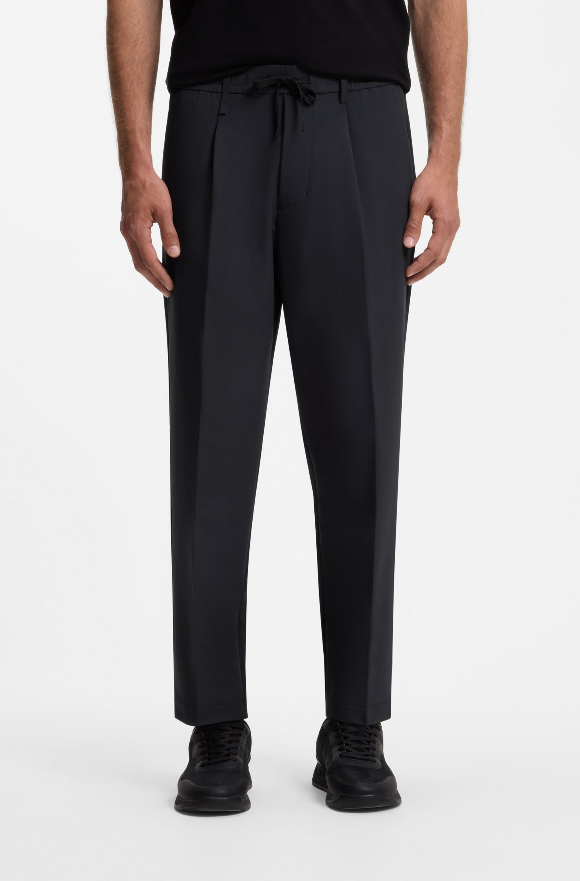 BOSS GREEN Webhose »T Convert-Pleat«  mit Zugbund und Markenlabel Bundfaltenhose Anzughose Stretchhose