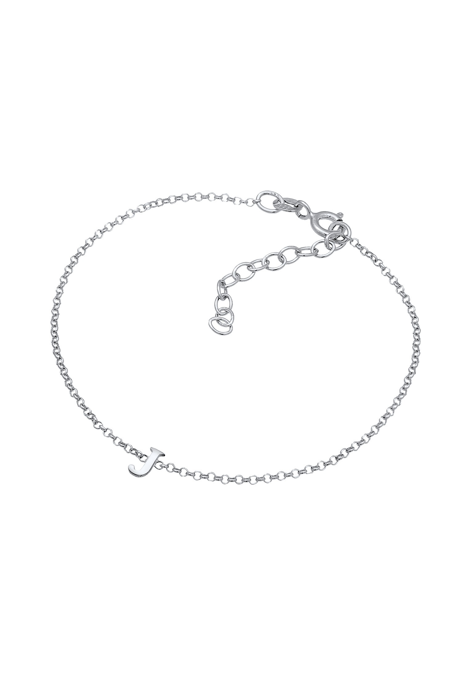 Elli Armkette »Armband Buchstaben Initialen Anhänger J 925 Silber«