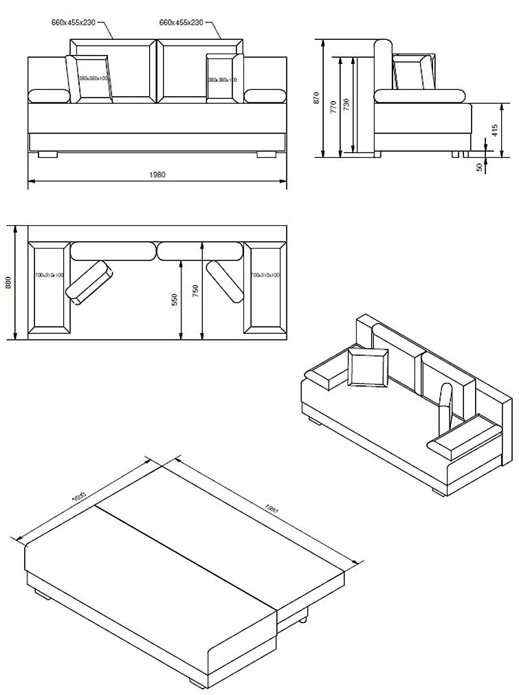 INOSIGN Schlafsofa »Sierra, 198 cm, mit Bettfunktion (150/198 cm) und Bettkasten,«, inkl. loser Rücken-, Zier- und Armlehnkissen