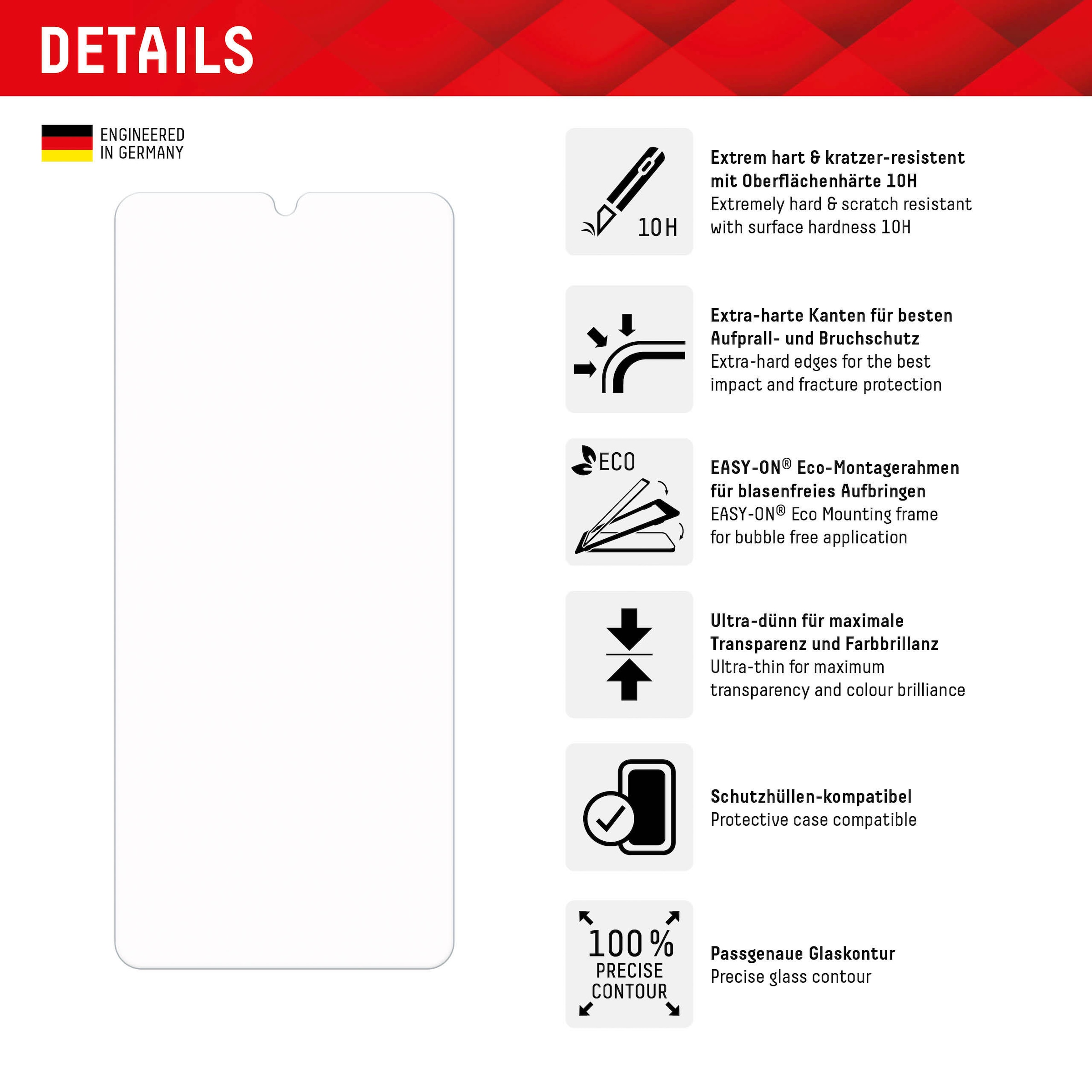 Displex Displayschutzfolie »Real Glass Samsung Galaxy A34 5G«, für Samsung Galaxy A34 5G