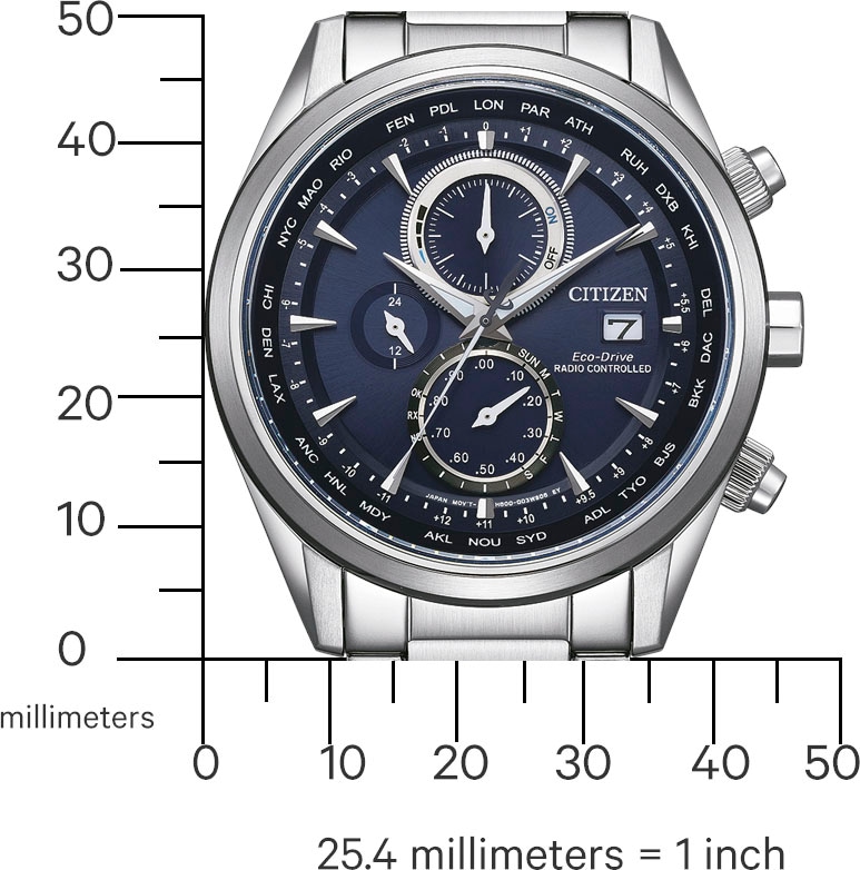 Citizen Funk-Multifunktionsuhr, Armbanduhr, Herrenuhr, Solar, Edelstahlarmband, Saphirglas, Datum