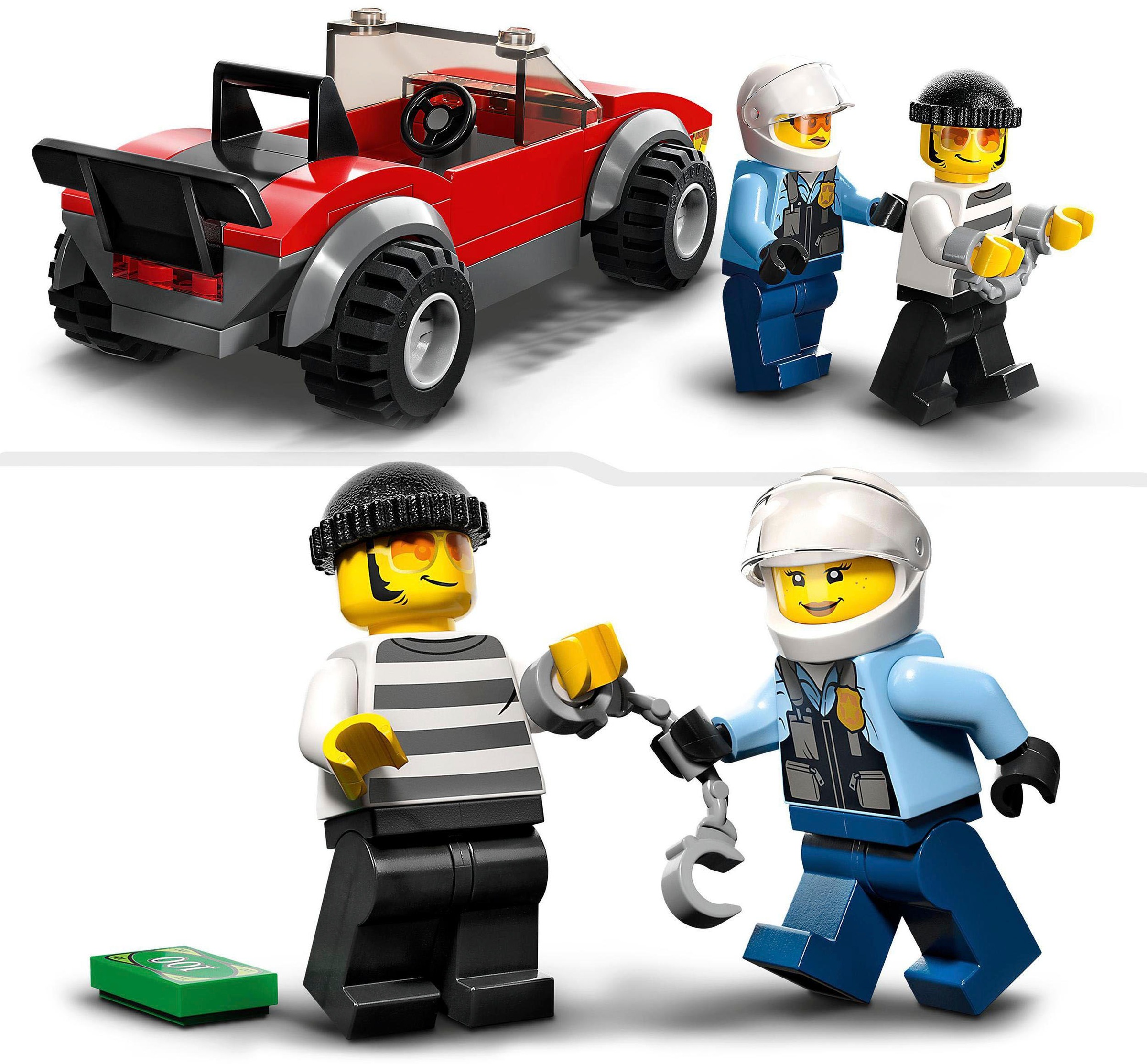 LEGO® Konstruktionsspielsteine »Verfolgungsjagd mit dem Polizeimotorrad (60392), LEGO® City«, (59 St.), Made in Europe