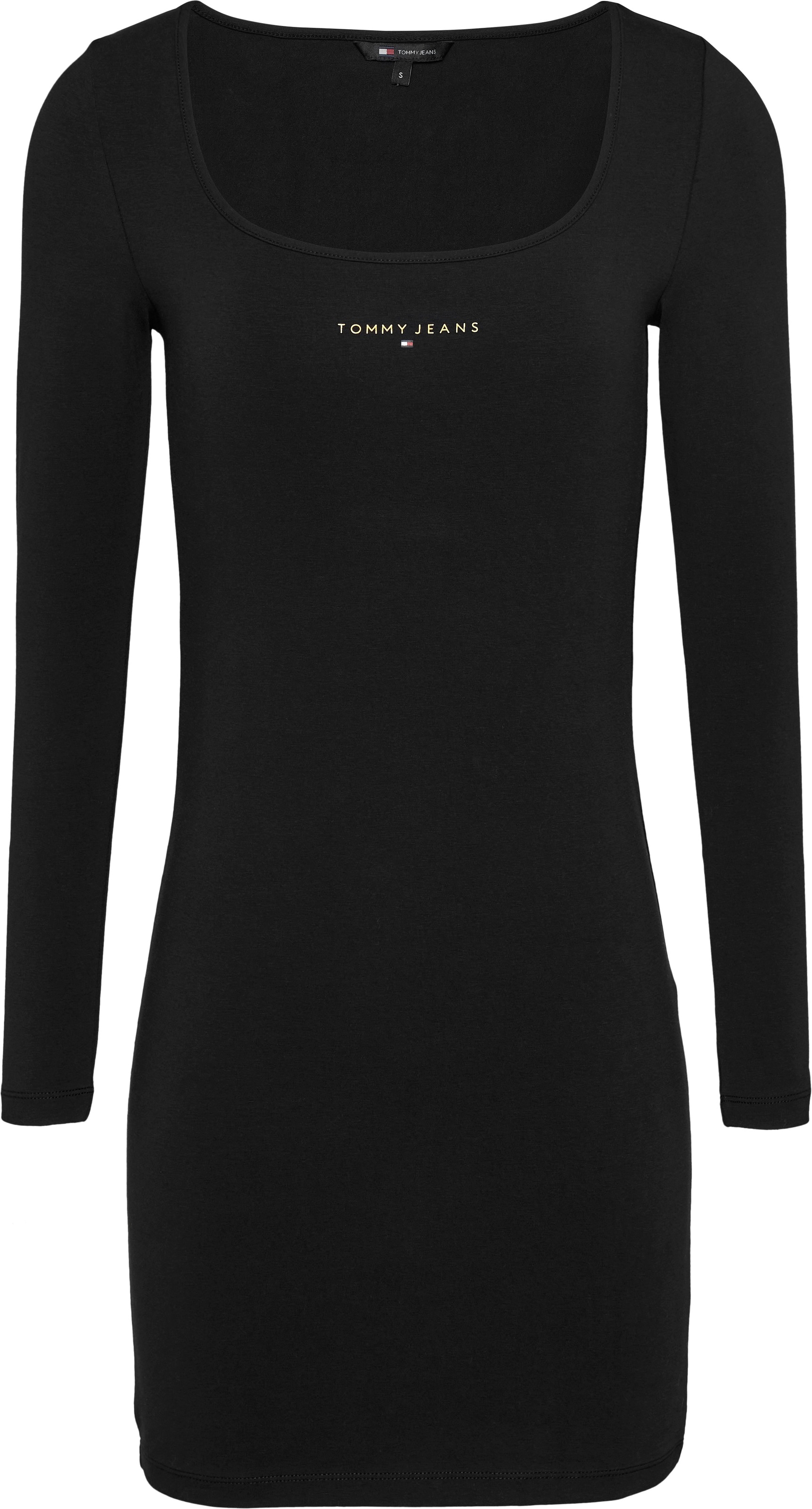 Tommy Jeans Jerseykleid »TJW METALLIC LINEAR BODYCON«, mit metallicfarbenem Linear Logoschriftzug
