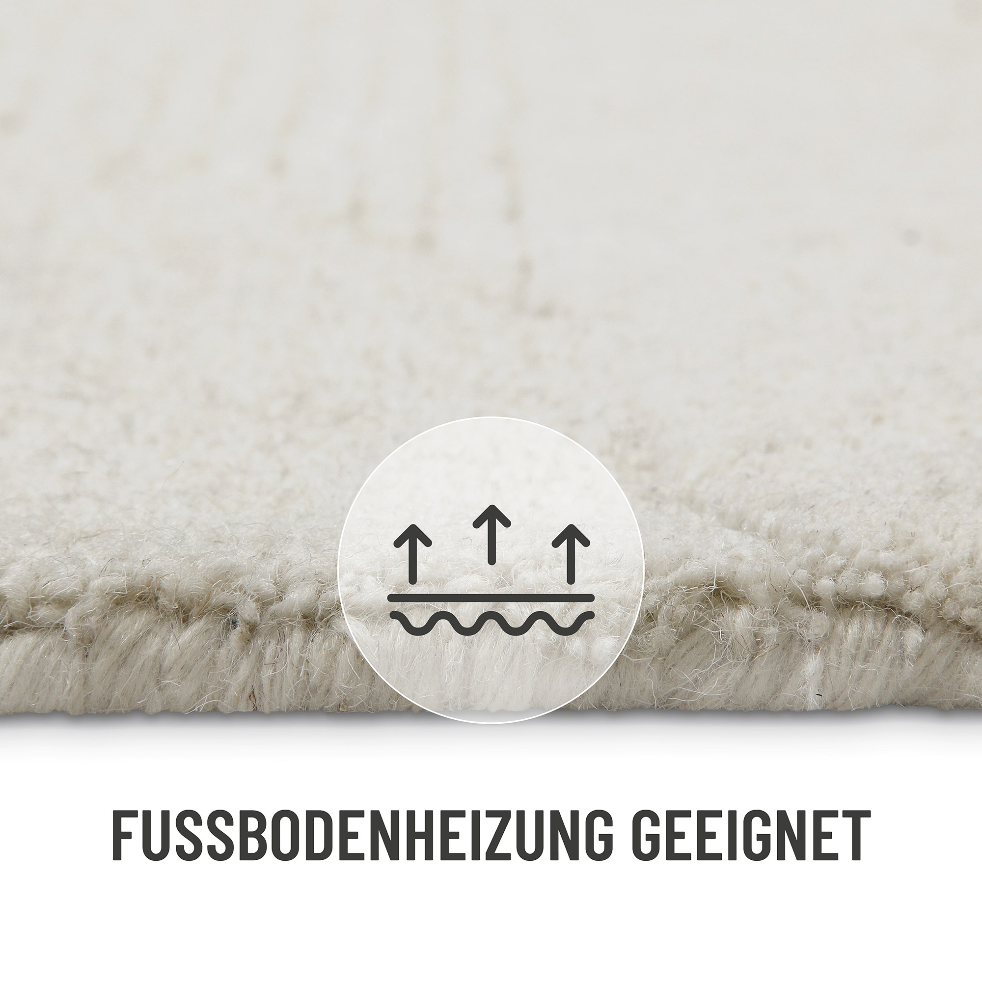 Wecon home Wollteppich »Hamptons THIRTYFOUR«, rechteckig, 15 mm Höhe, Läufer, Schurwolle, Kurzflor, Wohnzimmer, Schlafzimmer, Wellen