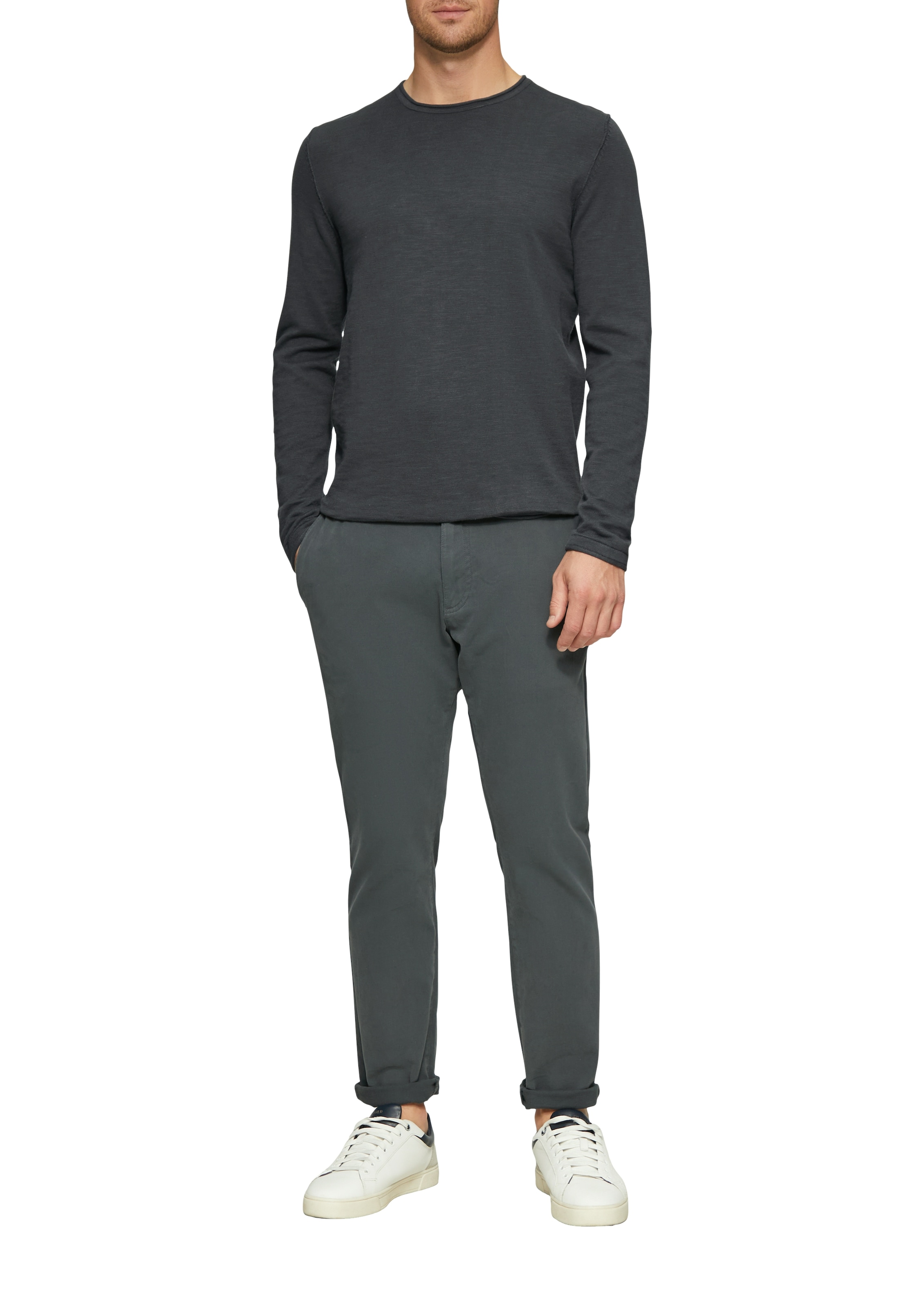 s.Oliver Rundhalspullover , mit Rundhalsausschnitt
