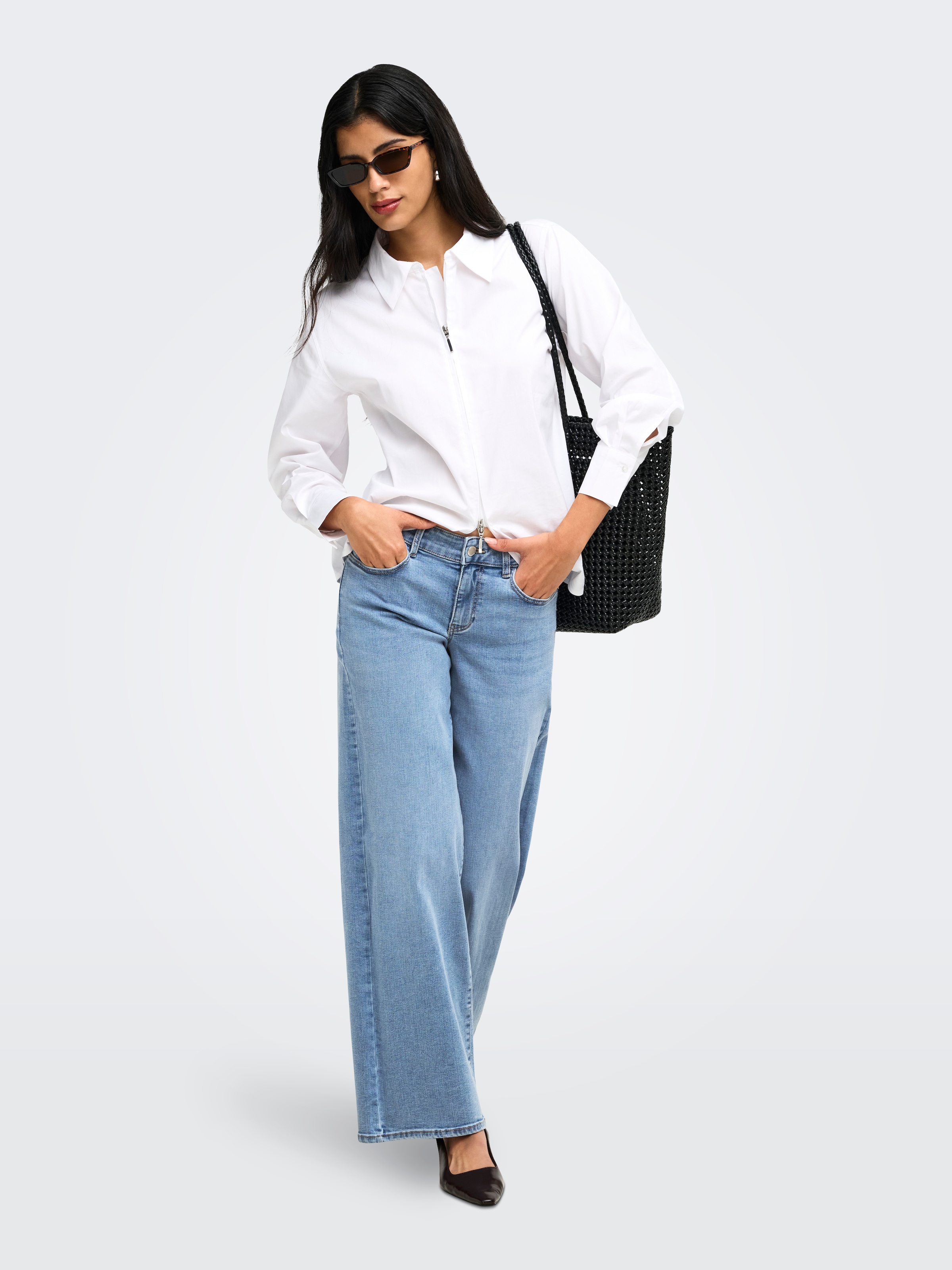 ONLY Weite Jeans »ONLLILO REG WIDE DNM PIM BF« Baumwollmischung, wide fit