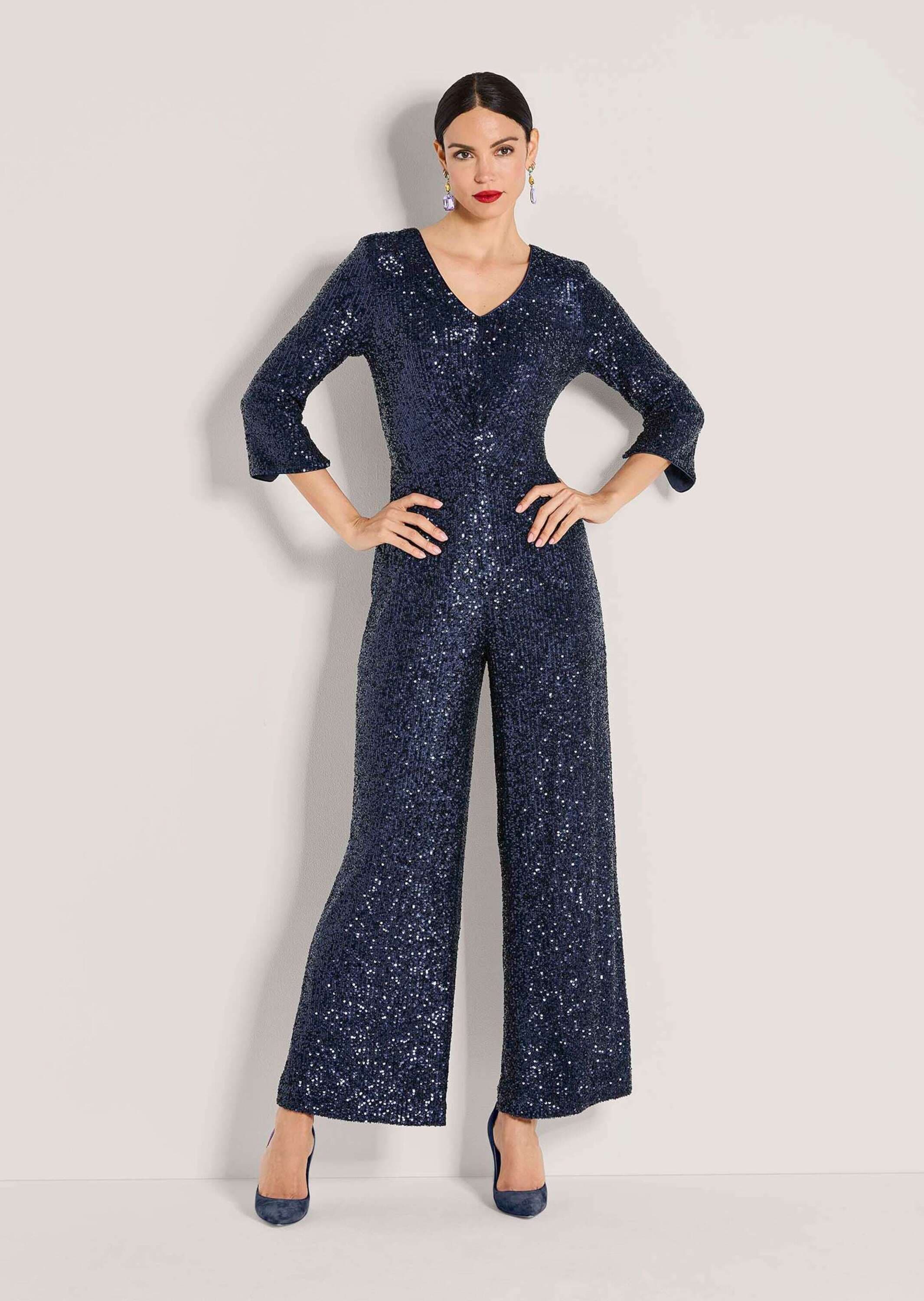 MADELEINE Overall »Jumpsuit Eleganter Pailletten-Einteiler« Funkelnde Pailletten