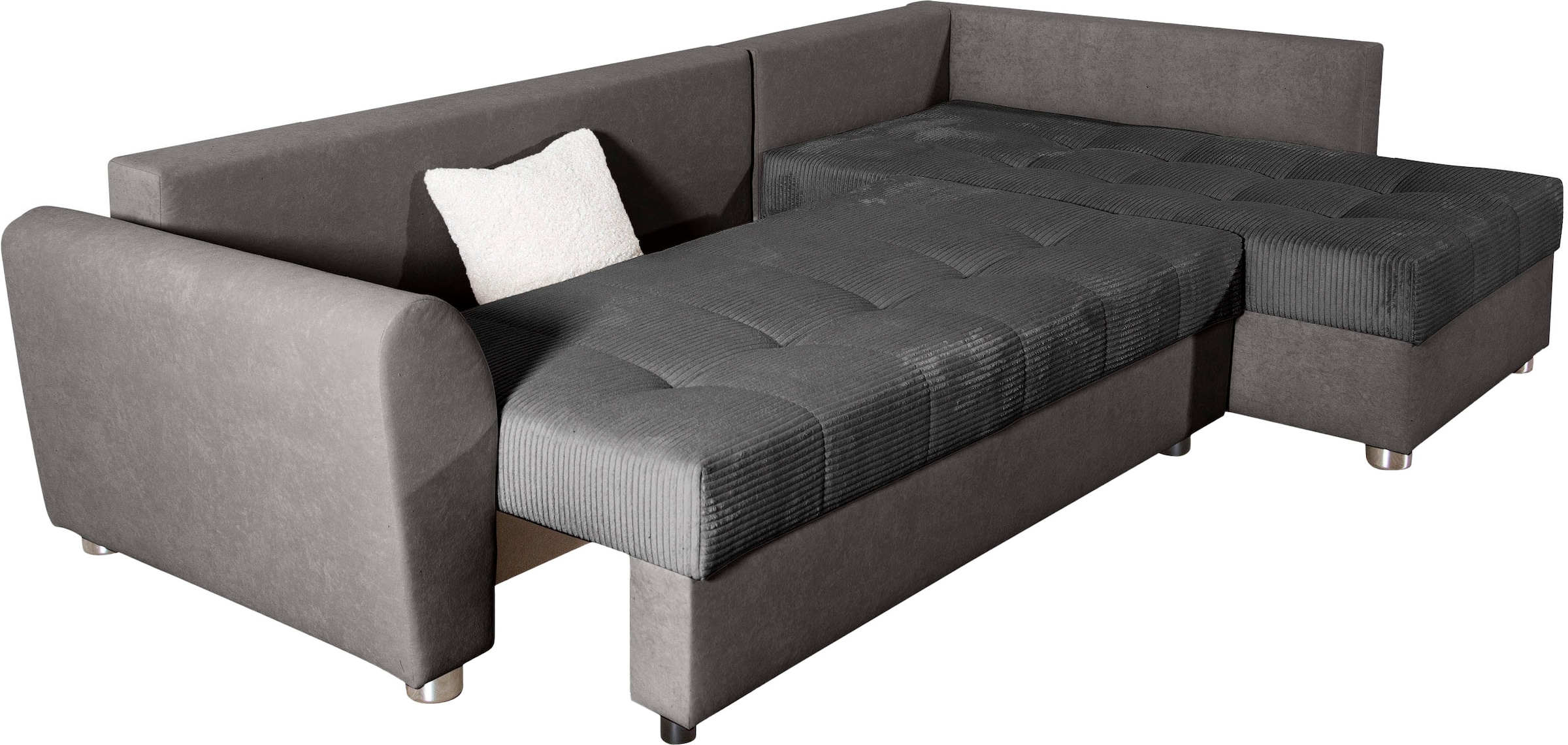 COLLECTION AB Ecksofa, Ecksofa,Bettfunktion,Bettkasten,Bonnelfederkern, Rückenkissen
