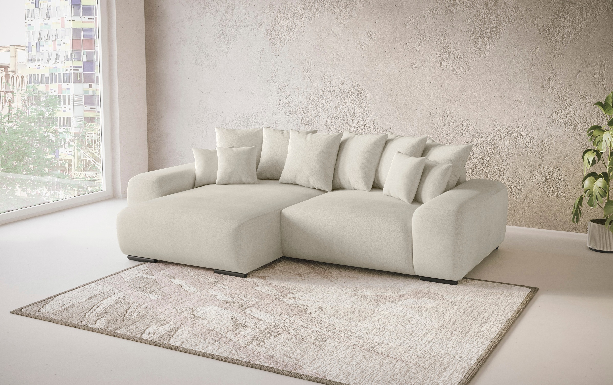Mr. Couch Polsterecke »Sundance, L-Form«, Dauerschläfer mit Bett, Bettkasten, bis 140 kg belastbar