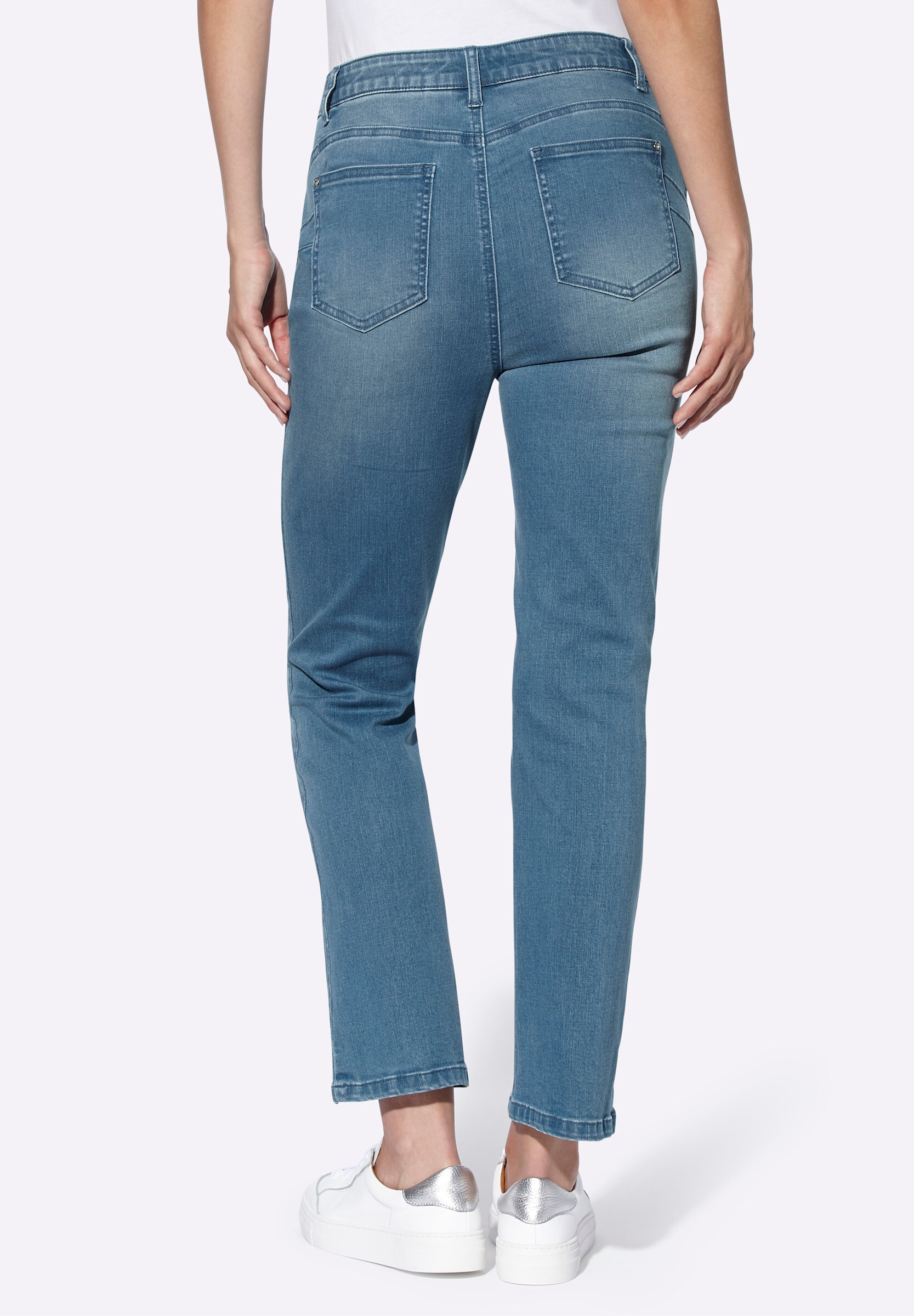 heine 5-Pocket-Jeans »Jeans Push-up-Jeans mit Schmuck-Knopf«