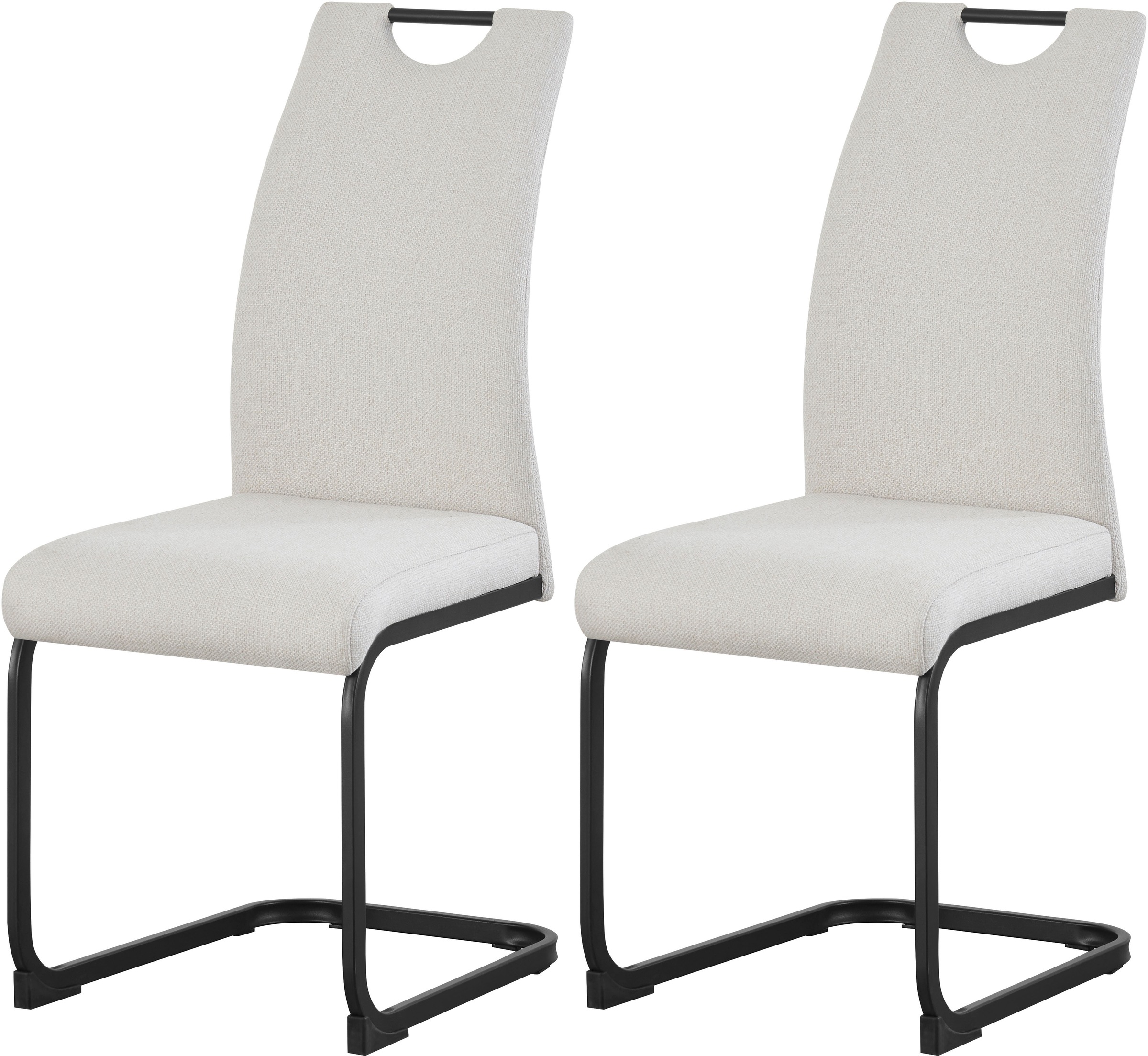 Home affaire Esszimmerstuhl "KANATA, 2er Set, mit Metallgestell in matt schwarz" (Set) 2 Stk.in verschiedenen Farben, Belsatbarkeit pro Stuhl 120 kg, mit Griffloch