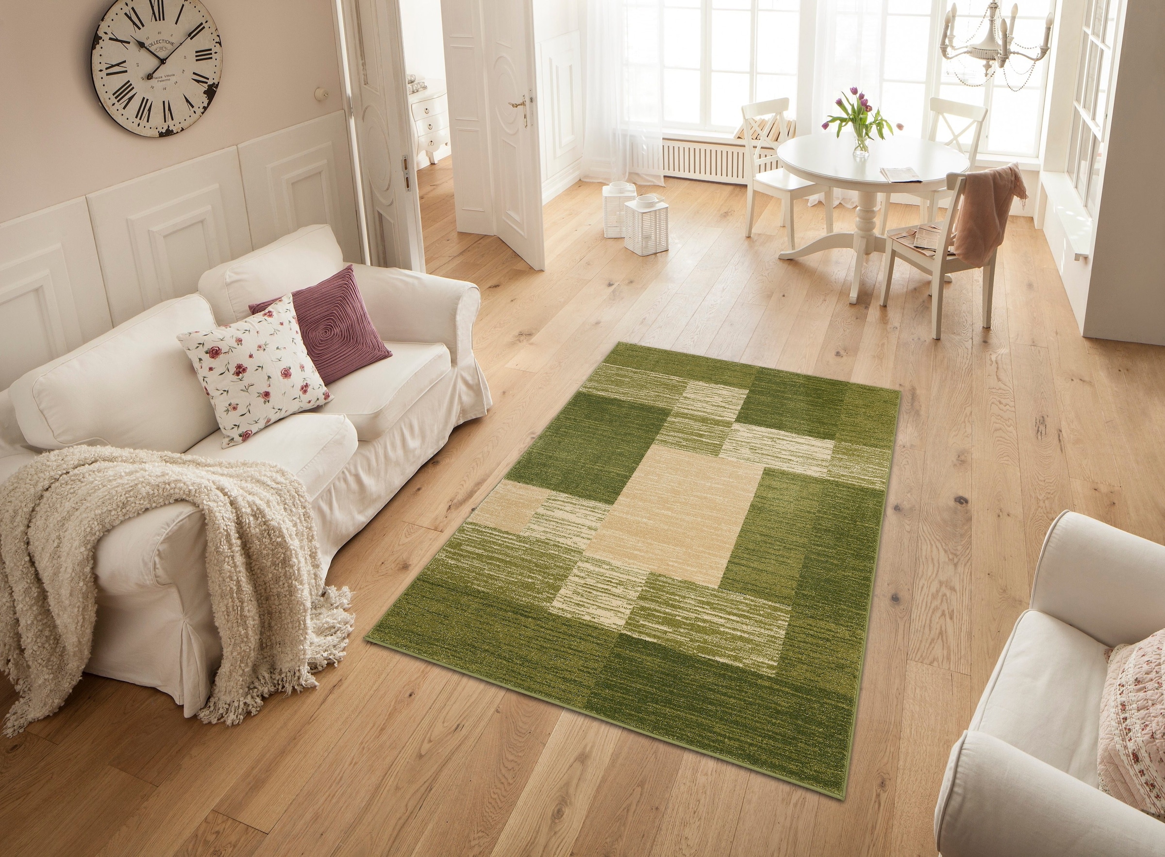 OTTO home Teppich »Melvin« rechteckig 8 mm Höhe schön weich, Kurzflor Teppich Karo-Muster, Wohnzimmer, Esszimmer