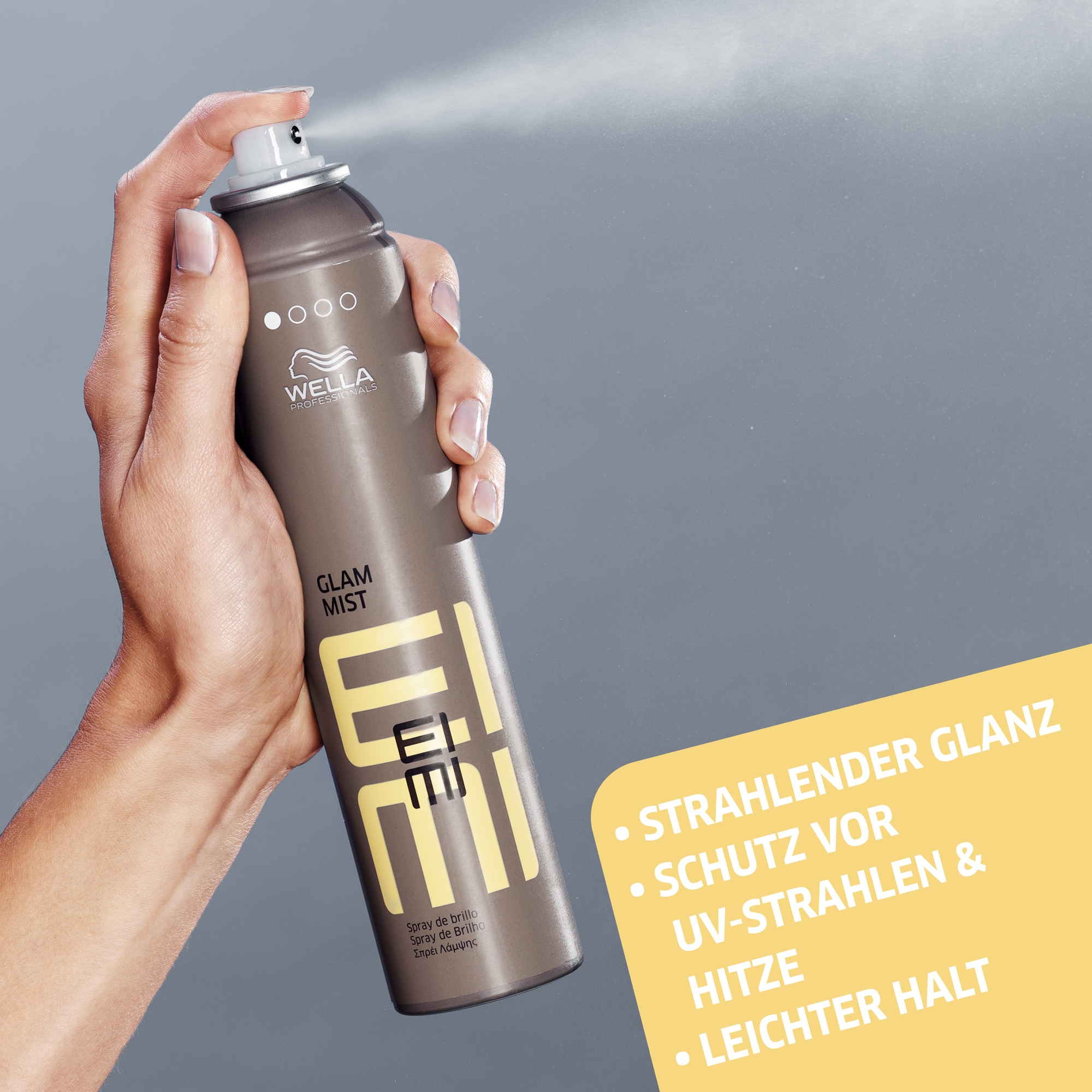 Wella Professionals Haarpflege-Spray »EIMI Glam Mist Glanzspray« ultimativer Glanz, schützt vor UV-Strahlung, leichter Halt