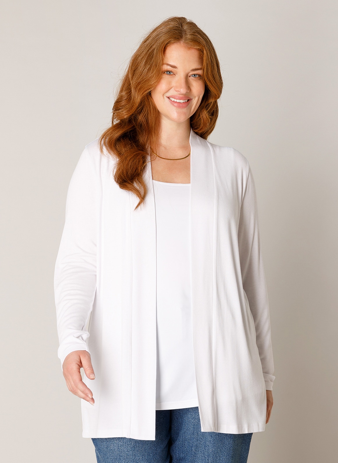 Base Level Curvy Strickjacke »Ayla« offen, ohne Verschluss