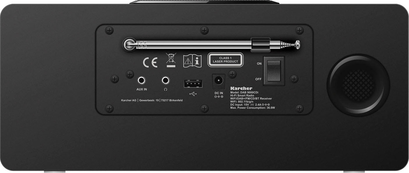 Karcher Internet-Radio »DAB 9000CDI«, (Bluetooth-WLAN Digitalradio (DAB+)-Internetradio-FM-Tuner mit RDS-UKW mit RDS 36 W)