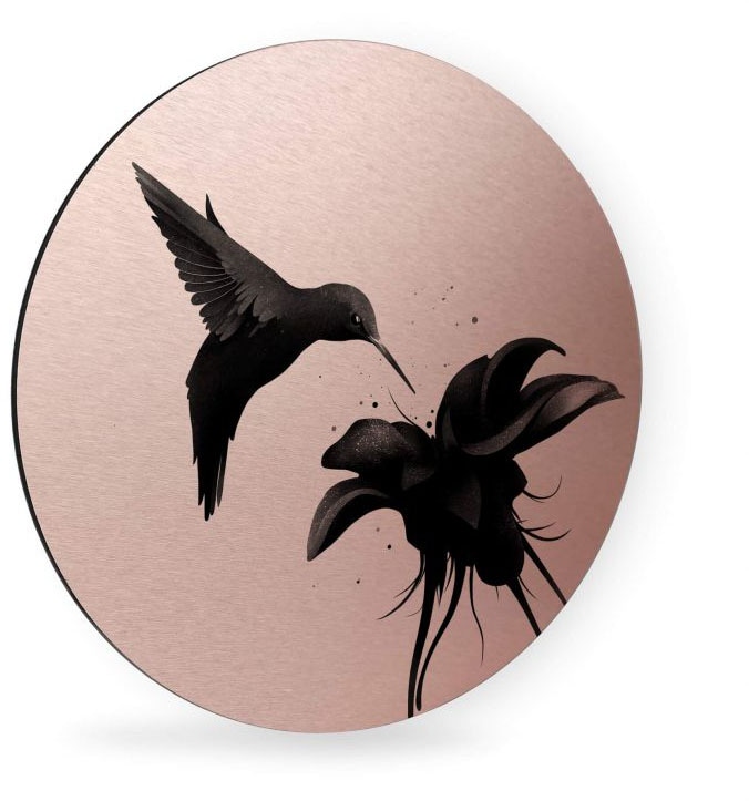 (1 kaufen Vogel«, auf Metallbild Kolibri Raten »3D St.) Wall-Art Metallschild