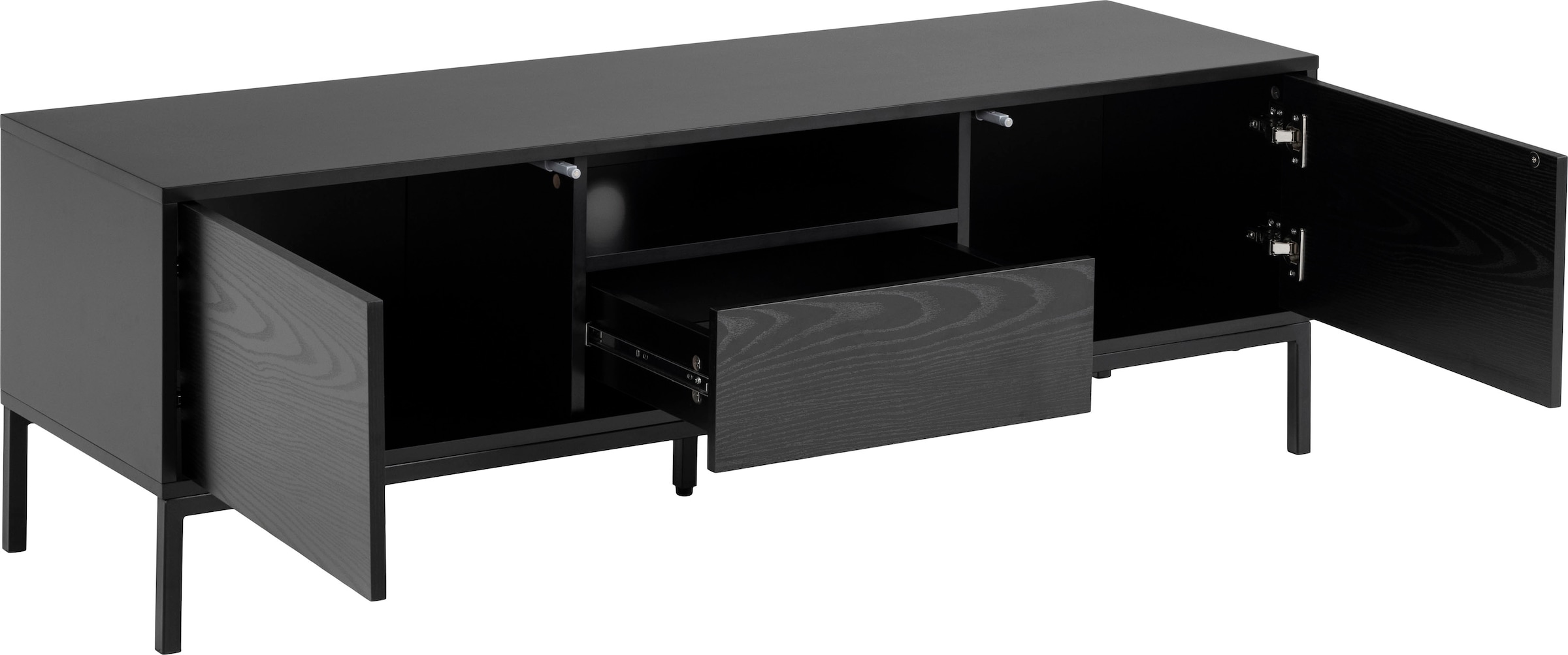 ACTONA GROUP TV-Schrank 1 Schublade, 1 offenem Fach und 2 geschlossenen Fächern, Breite 140 cm