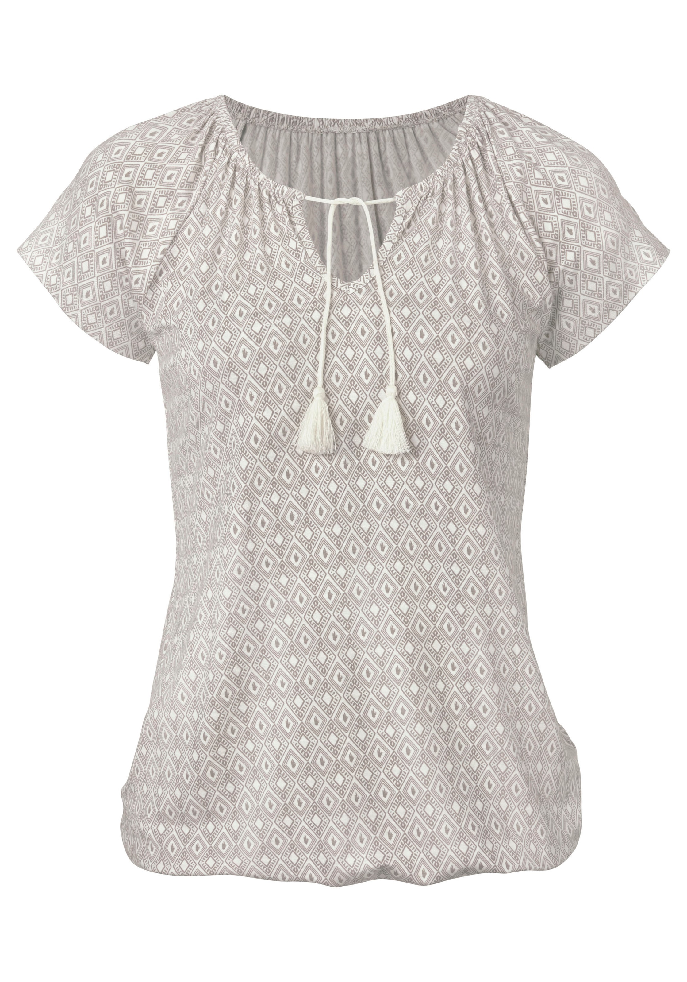 Vivance Kurzarmshirt »mit leicht gerafftem Ausschnitt«, (2er-Pack), aus weichem Viskose-Stretch