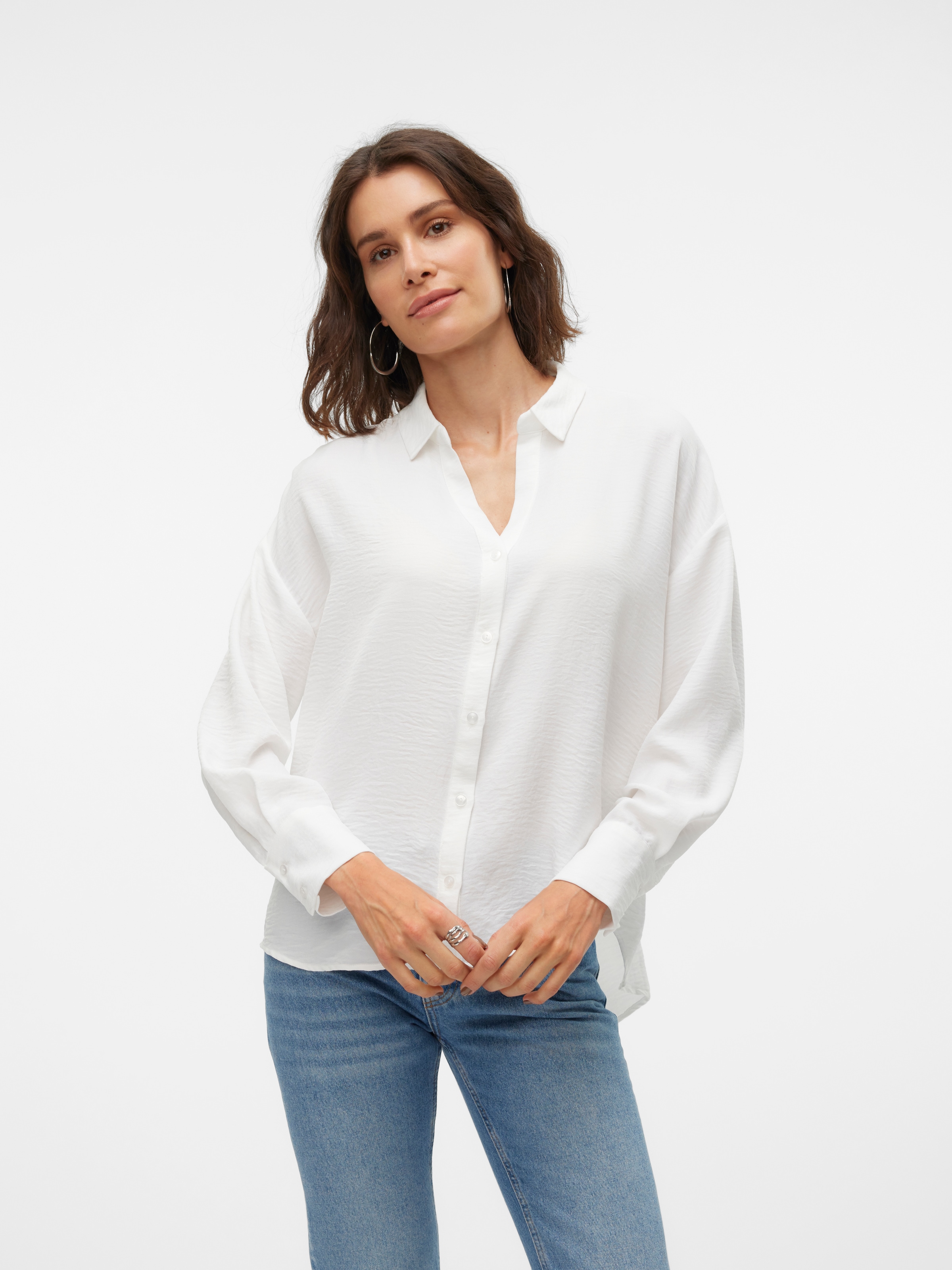 Vero Moda Langarmbluse »VMMELANEY QUEENY LS SHIRT WVN NOOS«