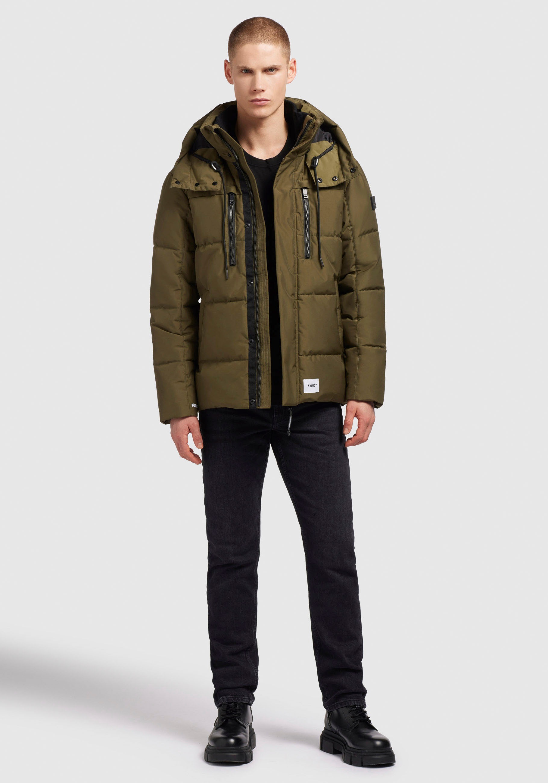 khujo Steppjacke »KIRC«, mit Kapuze, Abnehmbare Kapuze mit Kordelzug