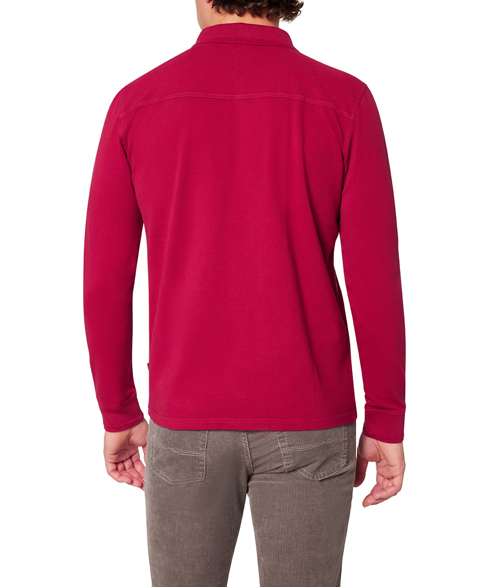 Pioneer Authentic Jeans Langarm-Poloshirt, mit Kragen und Knopfleiste