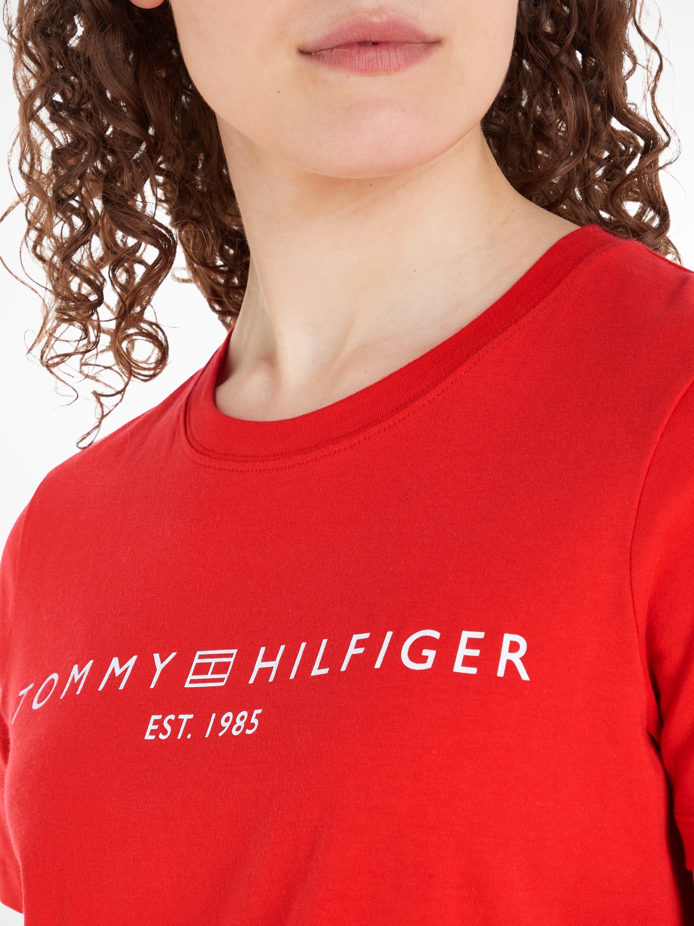Tommy Hilfiger Kurzarmshirt »REG CORP LOGO C-NK SS« Baumwolle