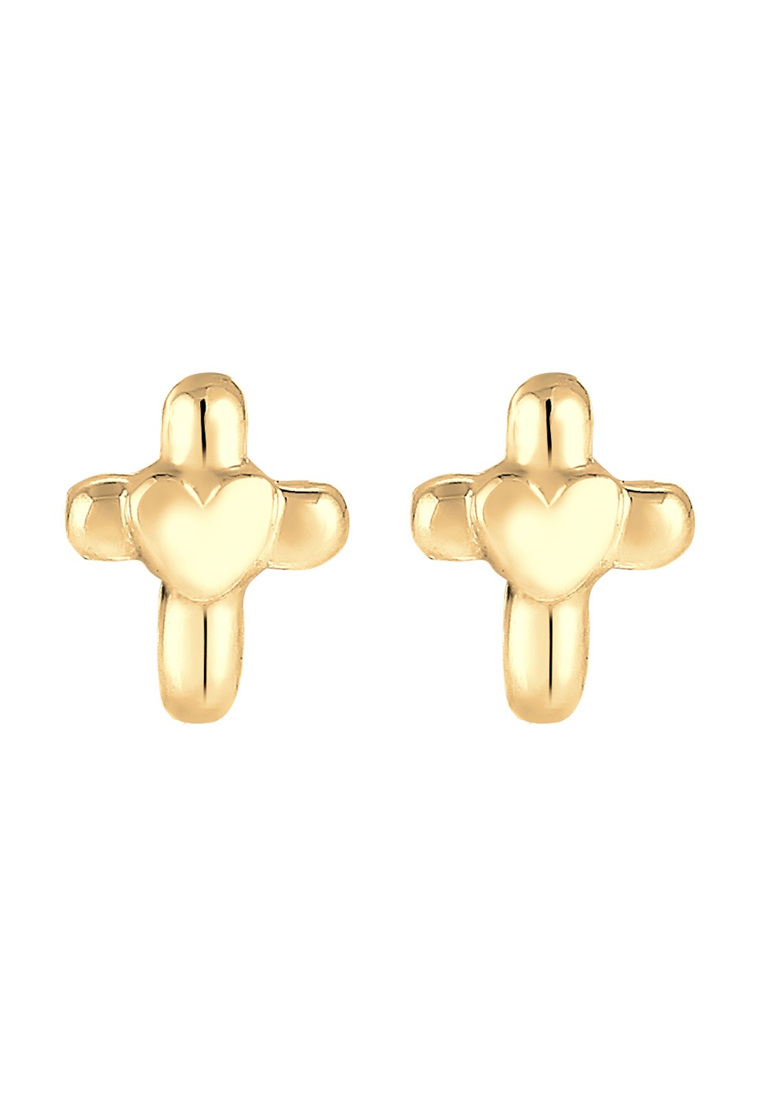 Elli Paar Ohrstecker »Ohrringe Kinder Kreuz Herz Religion 925 Sterling Silber«