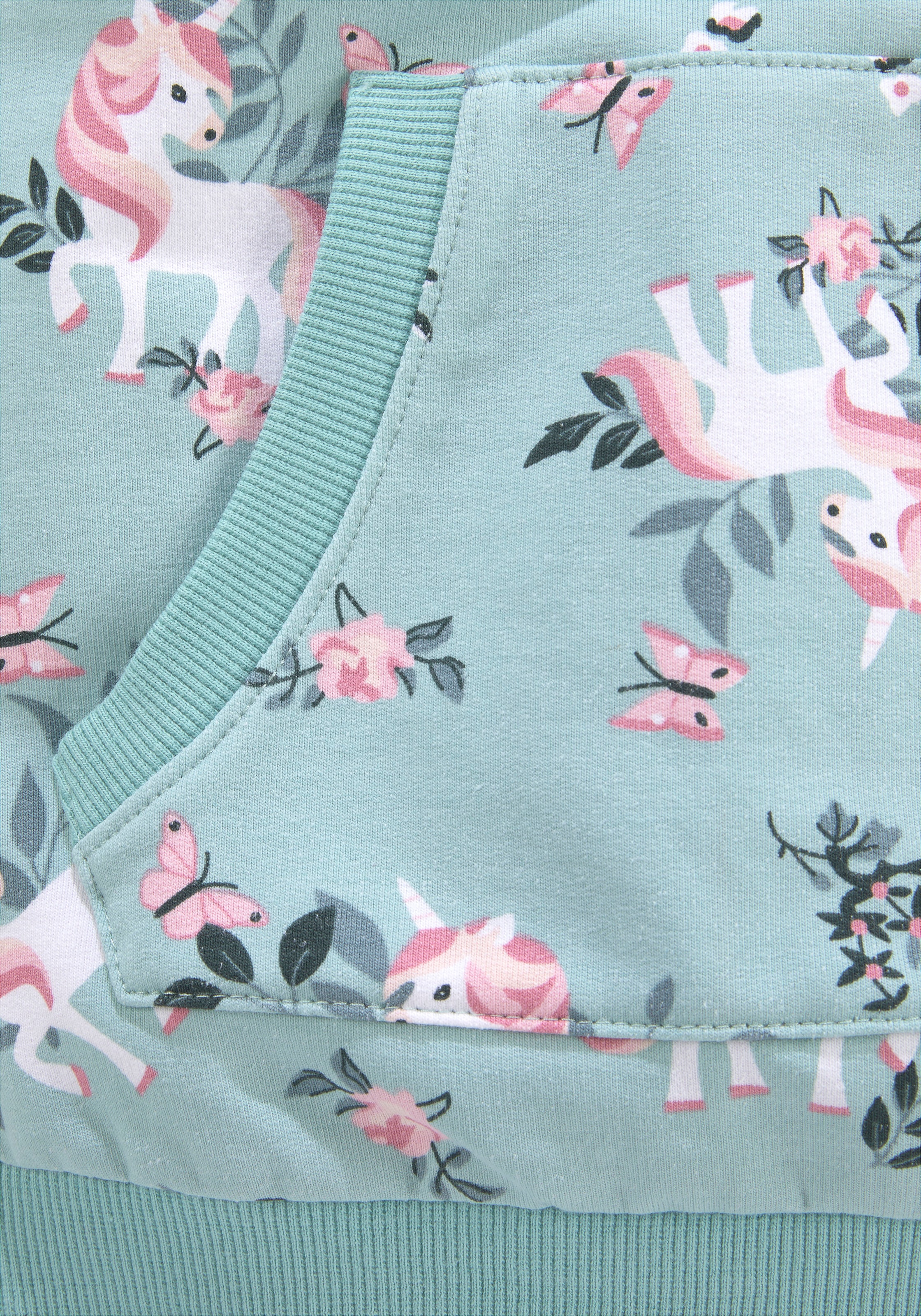 KIDSWORLD Sweatkleid »Einhorn«, bis Mitte des Oberschenkels, mädchenhafter Style