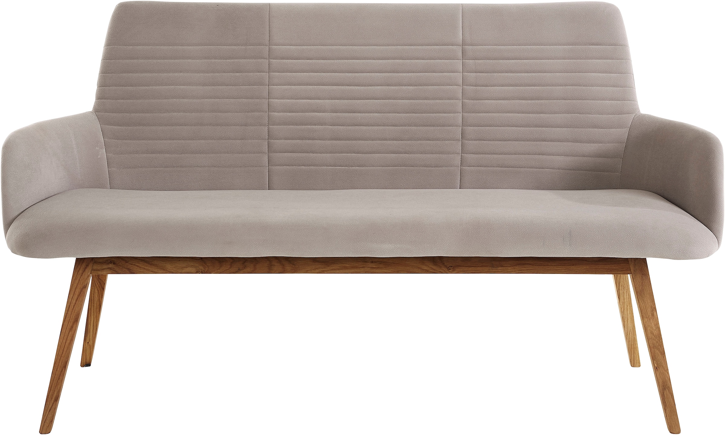OTTO products Sitzbank »Alessja«, (1 St.), Breite 160 cm, Bezug aus Microfaser, Gestell aus Eiche Massivholz