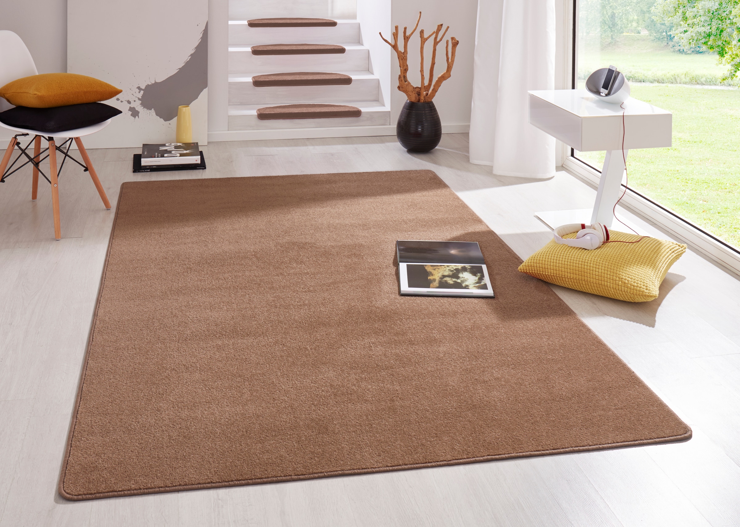 HANSE Home Teppich »Fancy«, rechteckig, 7 mm Höhe, Kurzflor, Läufer, uni, gekettelt, Wohnzimmer, Schlafzimmer, Esszimmer