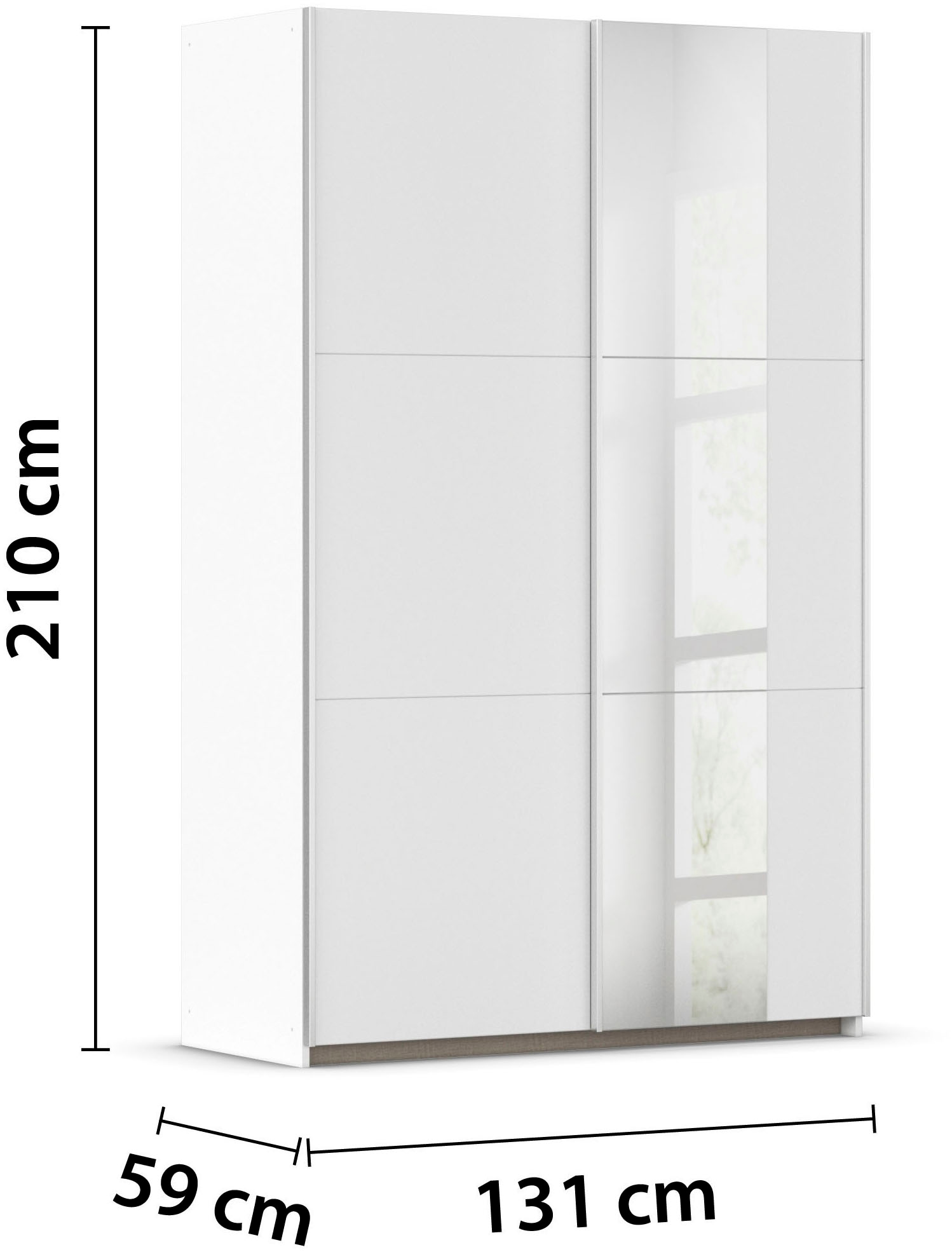 rauch Schwebetürenschrank »Kleiderschrank Drehtürenschrank Schrank Garderobe KRONACH TOPSELLER«, mit Spiegel und viel Stauraum, Metallgriffleisten, MADE IN GERMANY