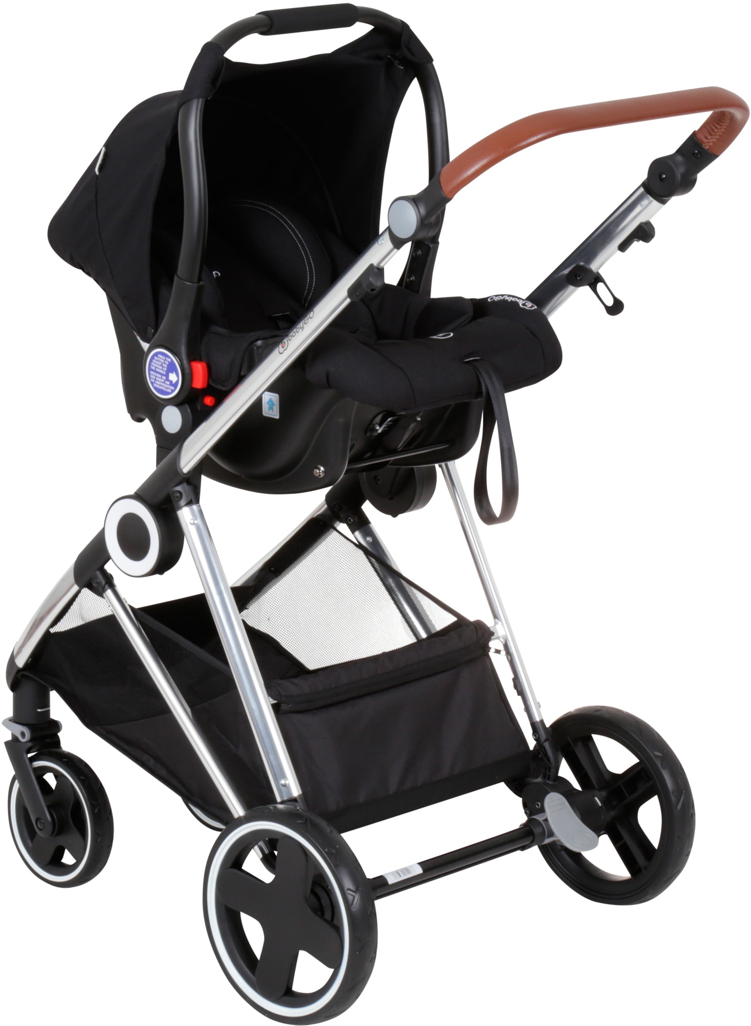 BabyGo Kombi-Kinderwagen »Halime 3in1«, inklusive Babywanne, Babyschale, Regenhaube & Wickeltasche