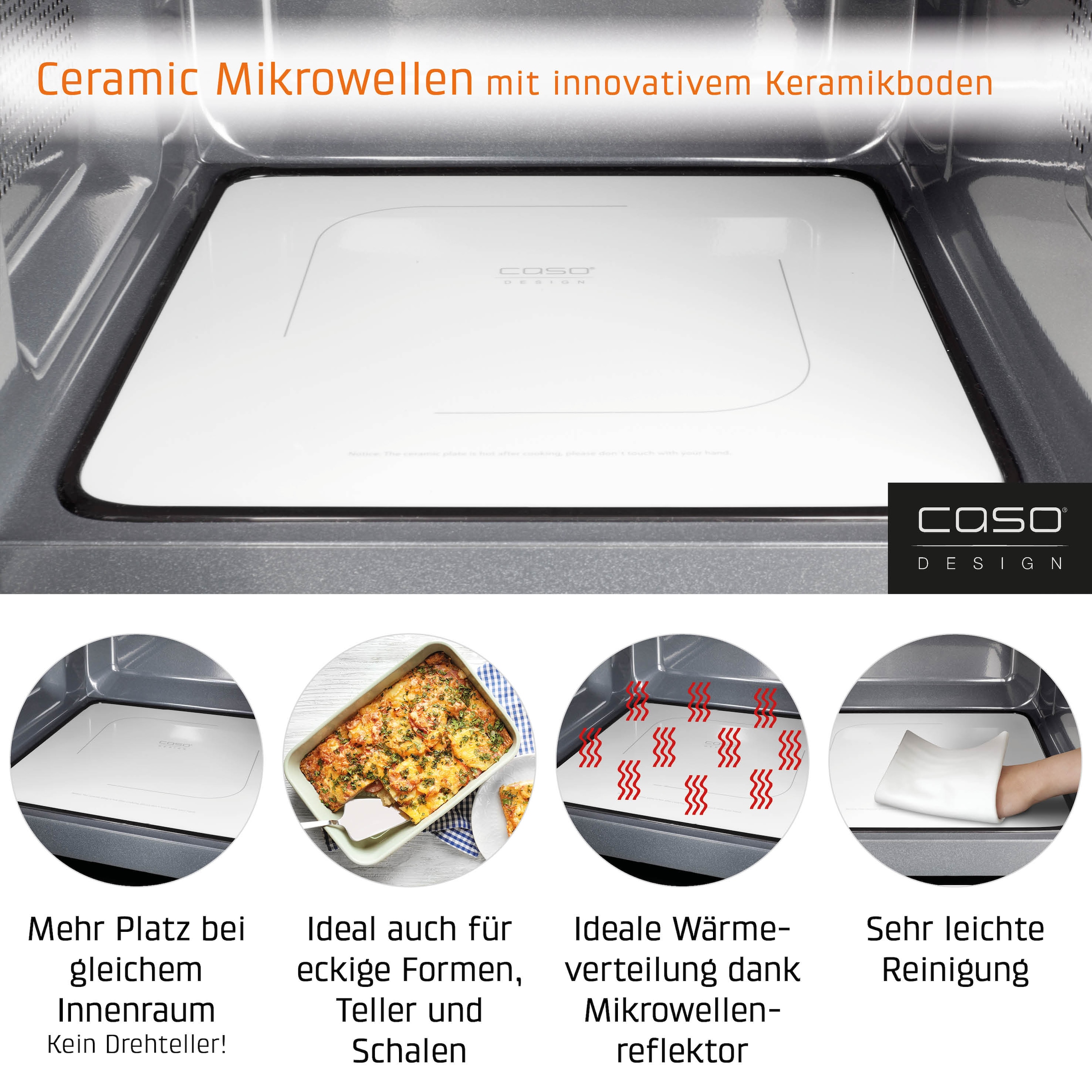 Caso Mikrowelle »3323 MG 20 Ceramic menu« Grill 800 W Mikrowelle + Grill