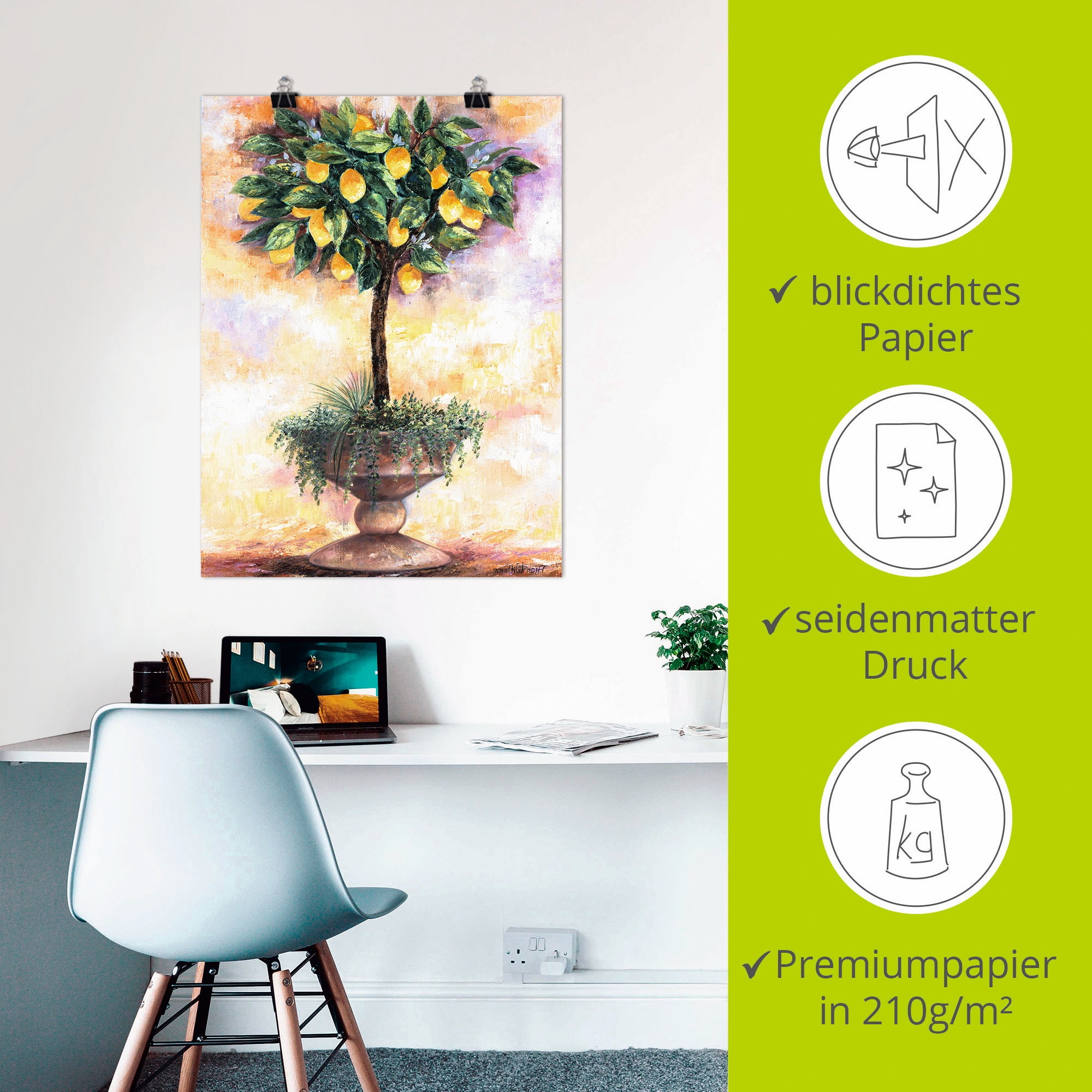 Artland Wandbild »Zitronenbaum«, Bäume, (1 St.), als Leinwandbild, Poster in verschied. Größen