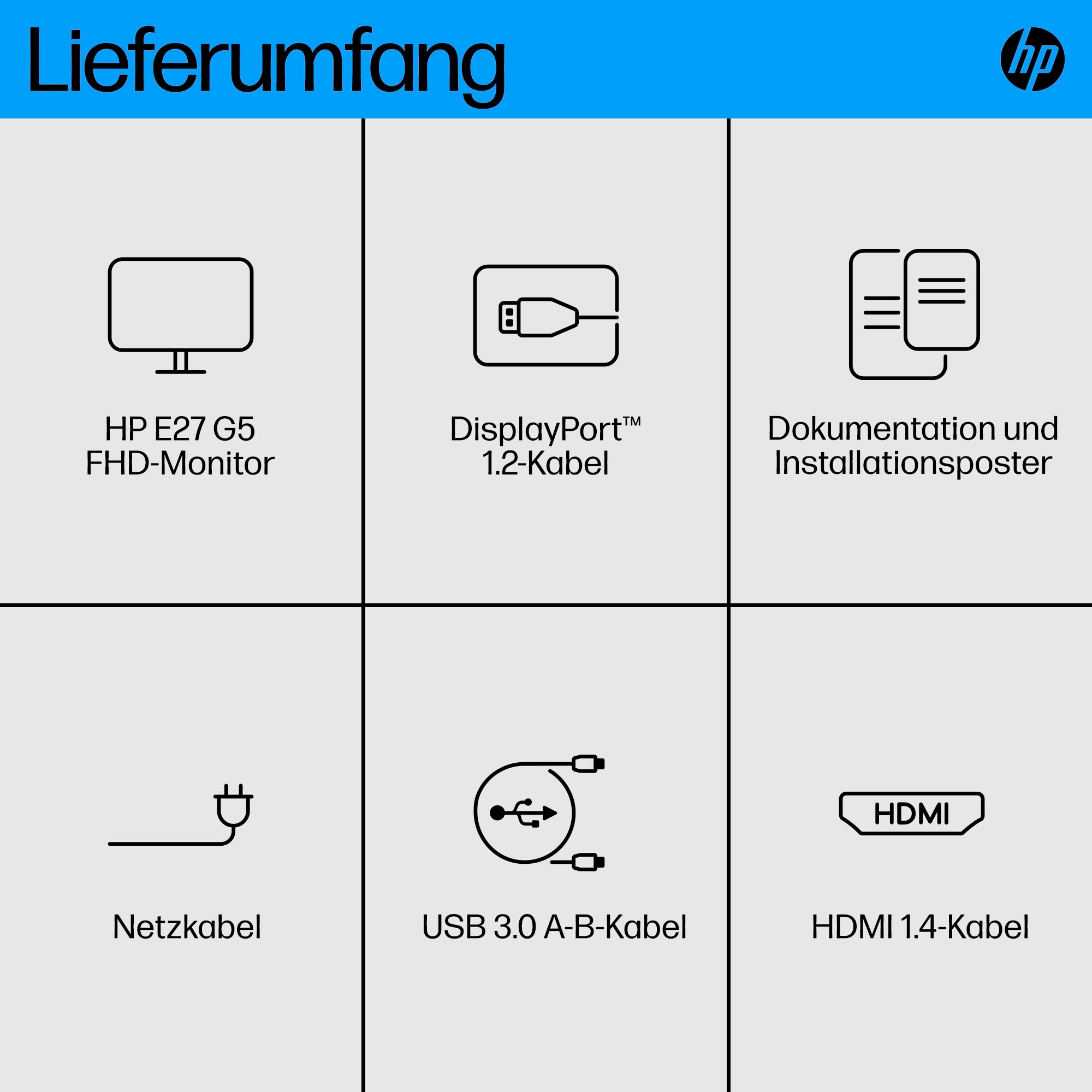 HP LED-Monitor »E27 G5 FHD Monitor«, 68,6 cm/27 Zoll, 1920 x 1080 px, Full HD, 5 ms Reaktionszeit, 75 Hz