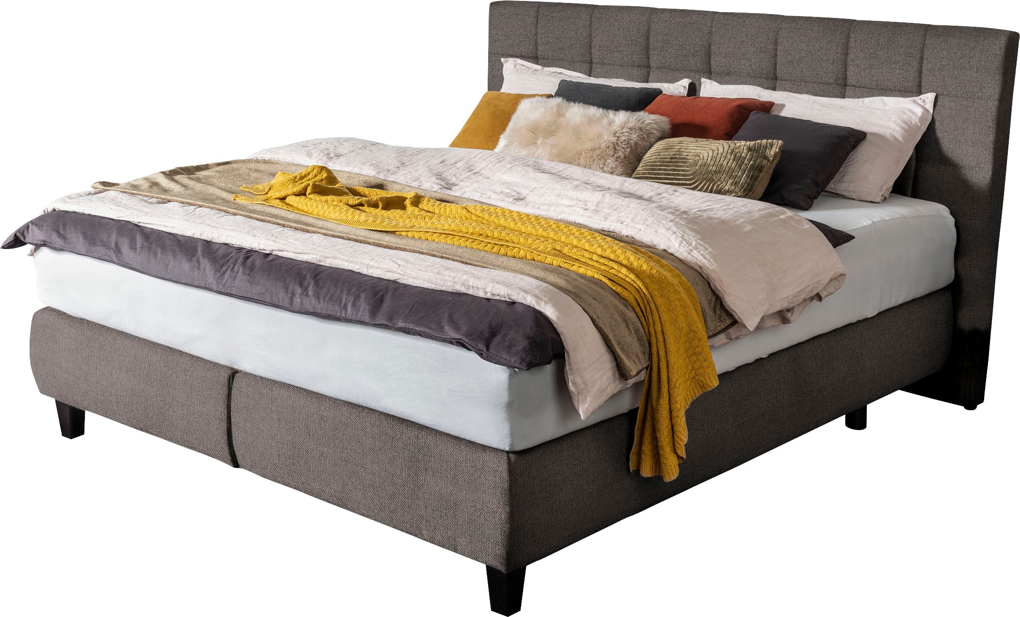 alina Boxspringbett »Edera«, Doppelbett wahlweise mit Topper, Liegefläche 180x200 cm, mit Steppung