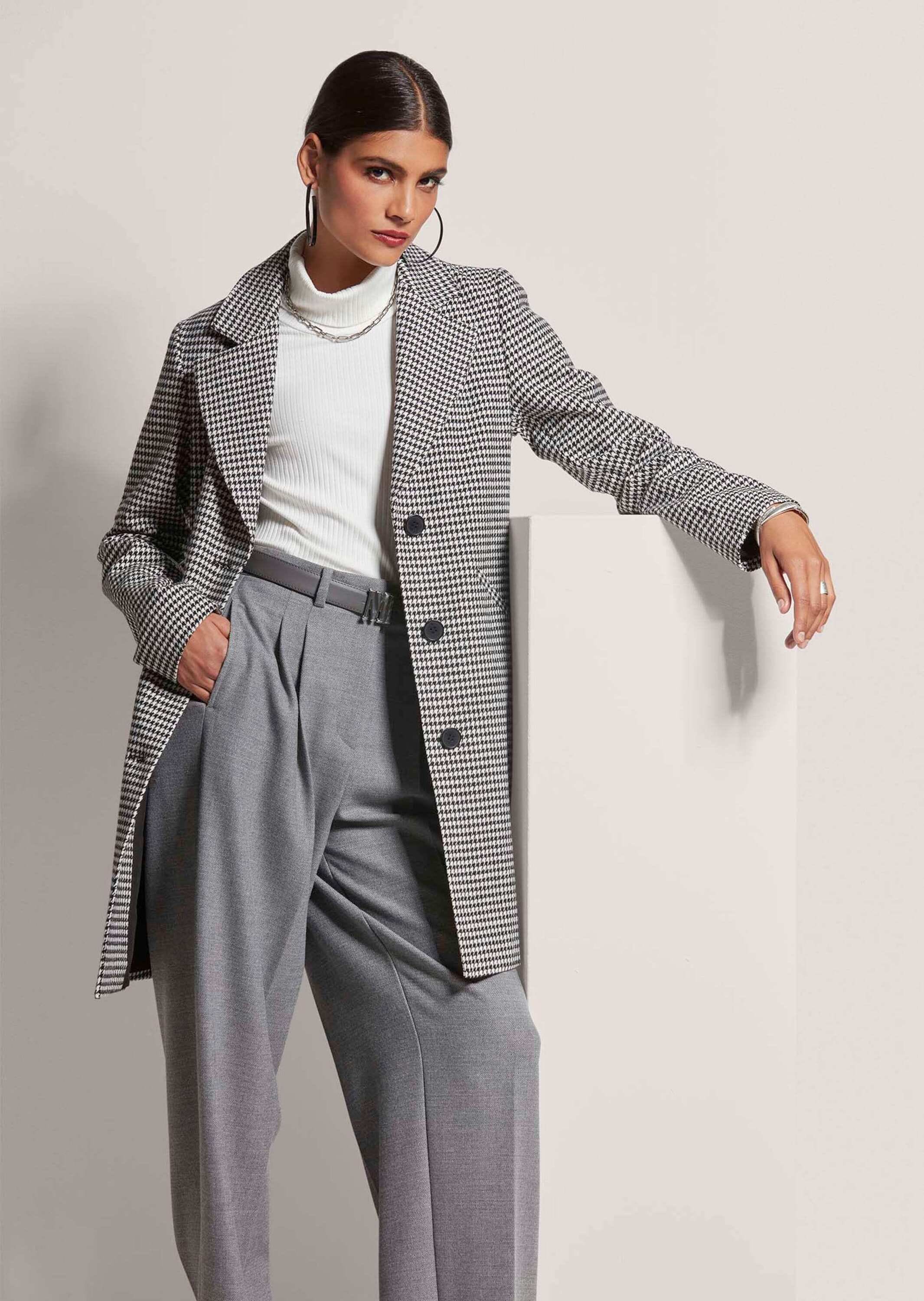 MADELEINE Langmantel »Mantel Mantel mit Hahnentritt-Muster«