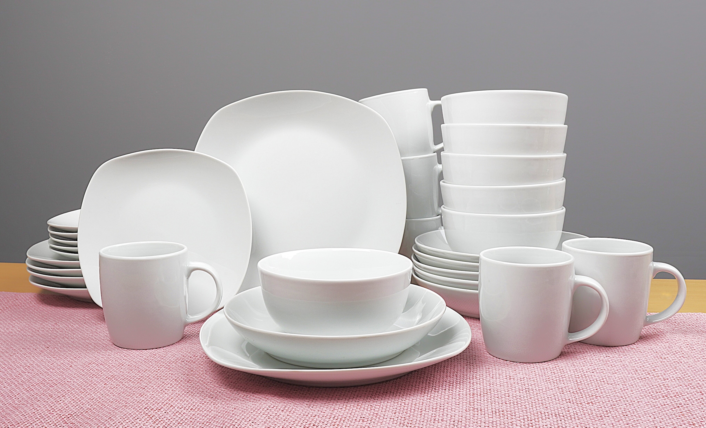 Retsch Arzberg Kombiservice »Geschirr-Set, Service EVERY DAY« eckige Coupform, 30 Teile, für 6 Personen