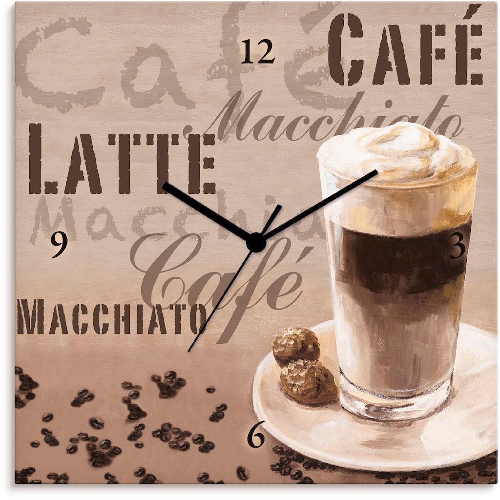 Artland Wanduhr »Kaffee - Latte Macchiato«