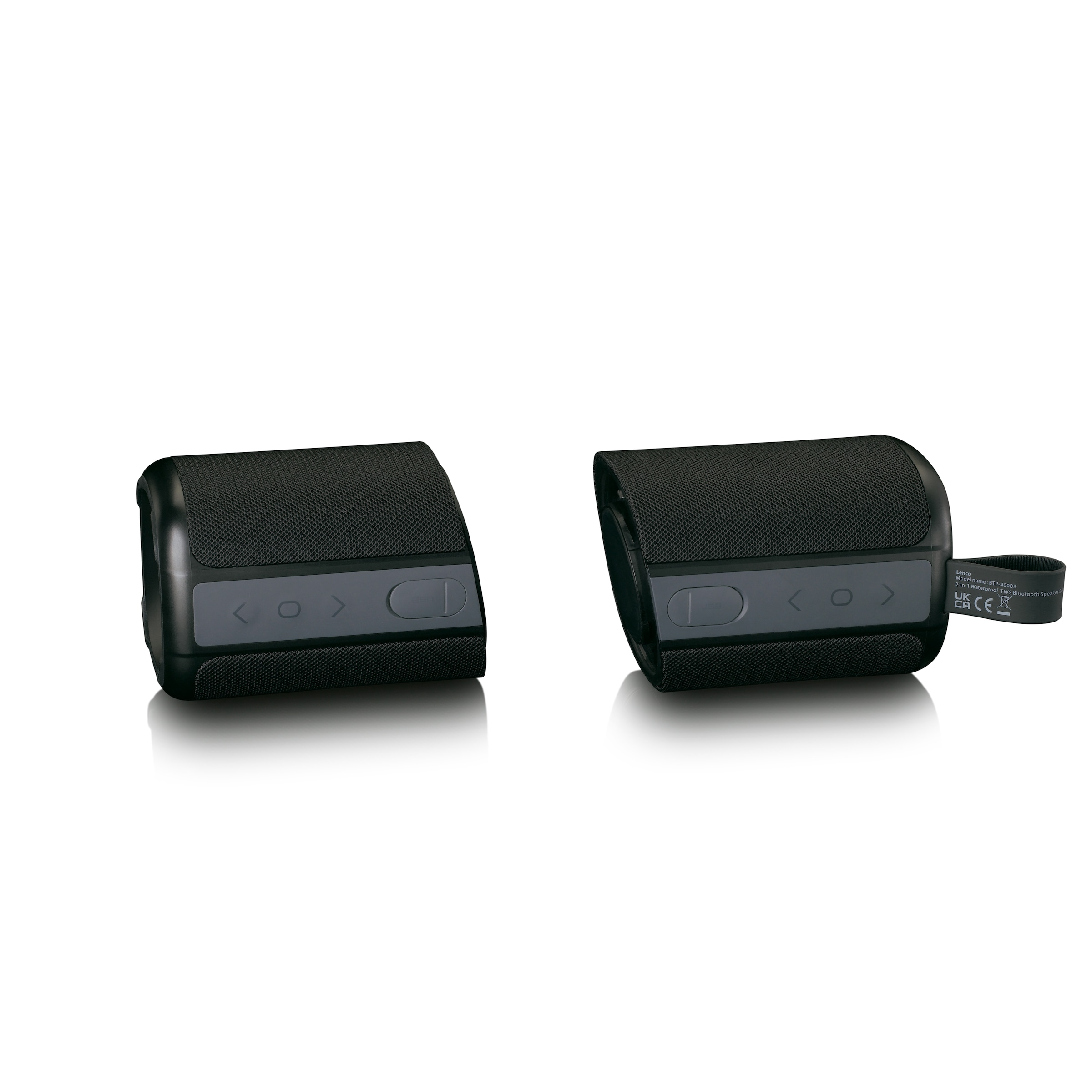 Lenco Bluetooth-Lautsprecher »BTP-400BK«, 2-in-1 Design, wasserdicht (IPX7)